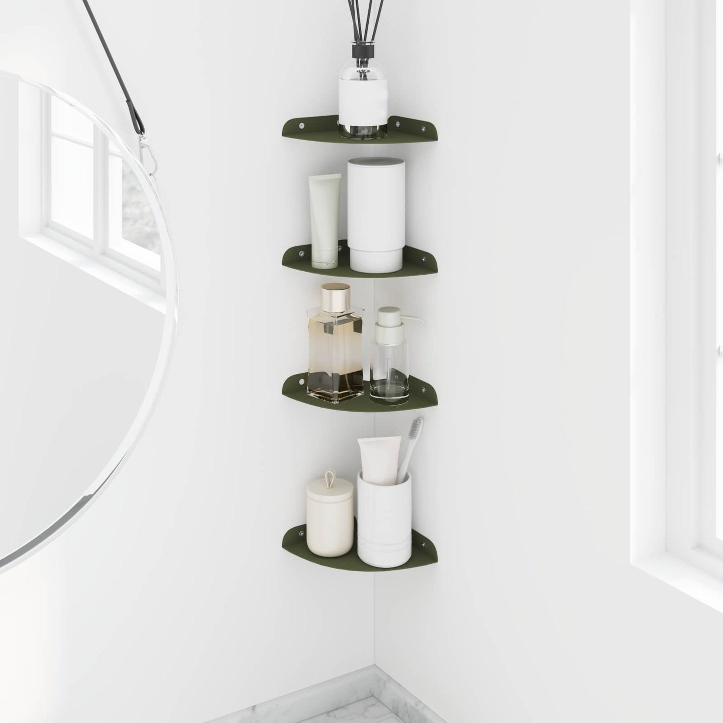 Drijvende plank met plank 4 pcs Olijf Groen 15 x 15 x 2 cm is nu te koop bij PeponiXL, paradijselijk wonen!