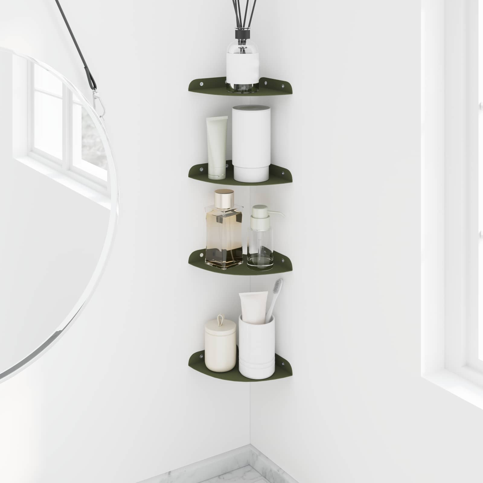 Drijvende plank met plank 4 pcs Olijf Groen 15 x 15 x 2 cm is nu te koop bij PeponiXL, paradijselijk wonen!