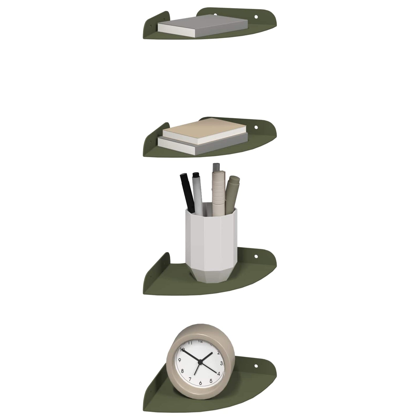 Drijvende plank met plank 4 pcs Olijf Groen 15 x 15 x 2 cm is nu te koop bij PeponiXL, paradijselijk wonen!