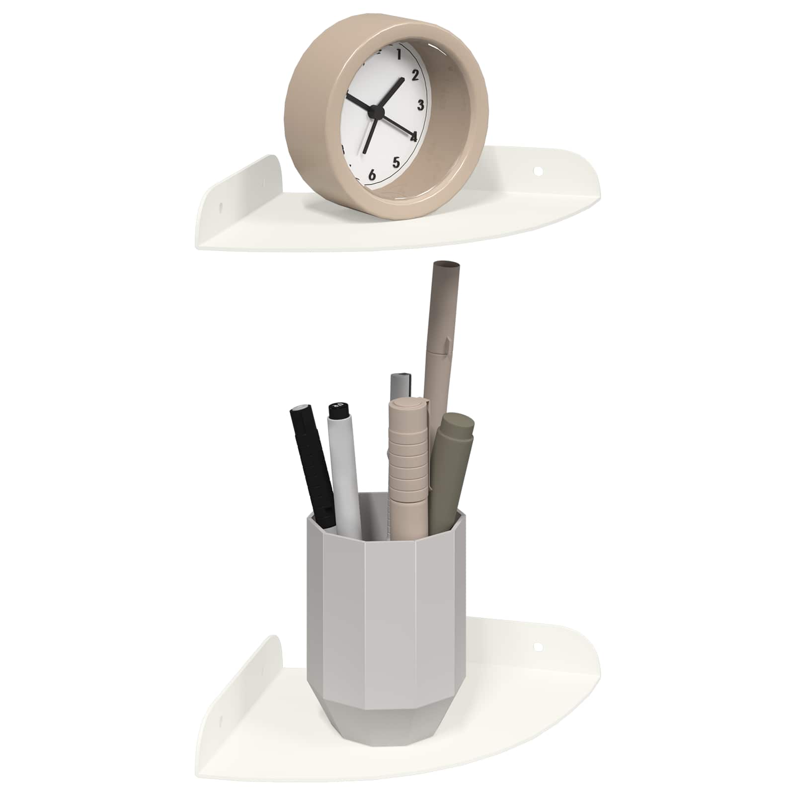 Drijvende plank met plank met opslag 2 pcs Wit 15 x 15 x 2 cm is nu te koop bij PeponiXL, paradijselijk wonen!