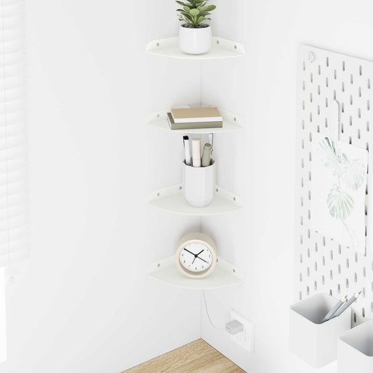 Drijvende plank met plank met opslag 4 pcs Wit 15 x 15 x 2 cm is nu te koop bij PeponiXL, paradijselijk wonen!