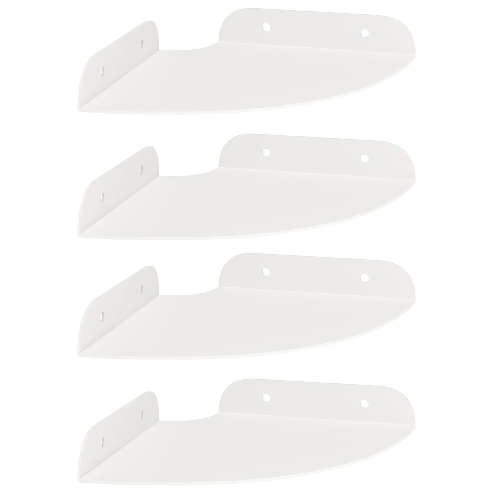 Drijvende plank met plank met opslag 4 pcs Wit 15 x 15 x 2 cm is nu te koop bij PeponiXL, paradijselijk wonen!