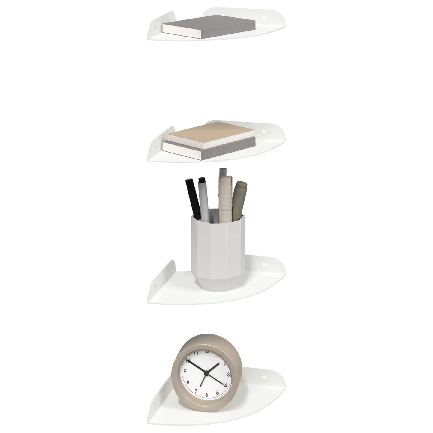 Drijvende plank met plank met opslag 4 pcs Wit 15 x 15 x 2 cm is nu te koop bij PeponiXL, paradijselijk wonen!