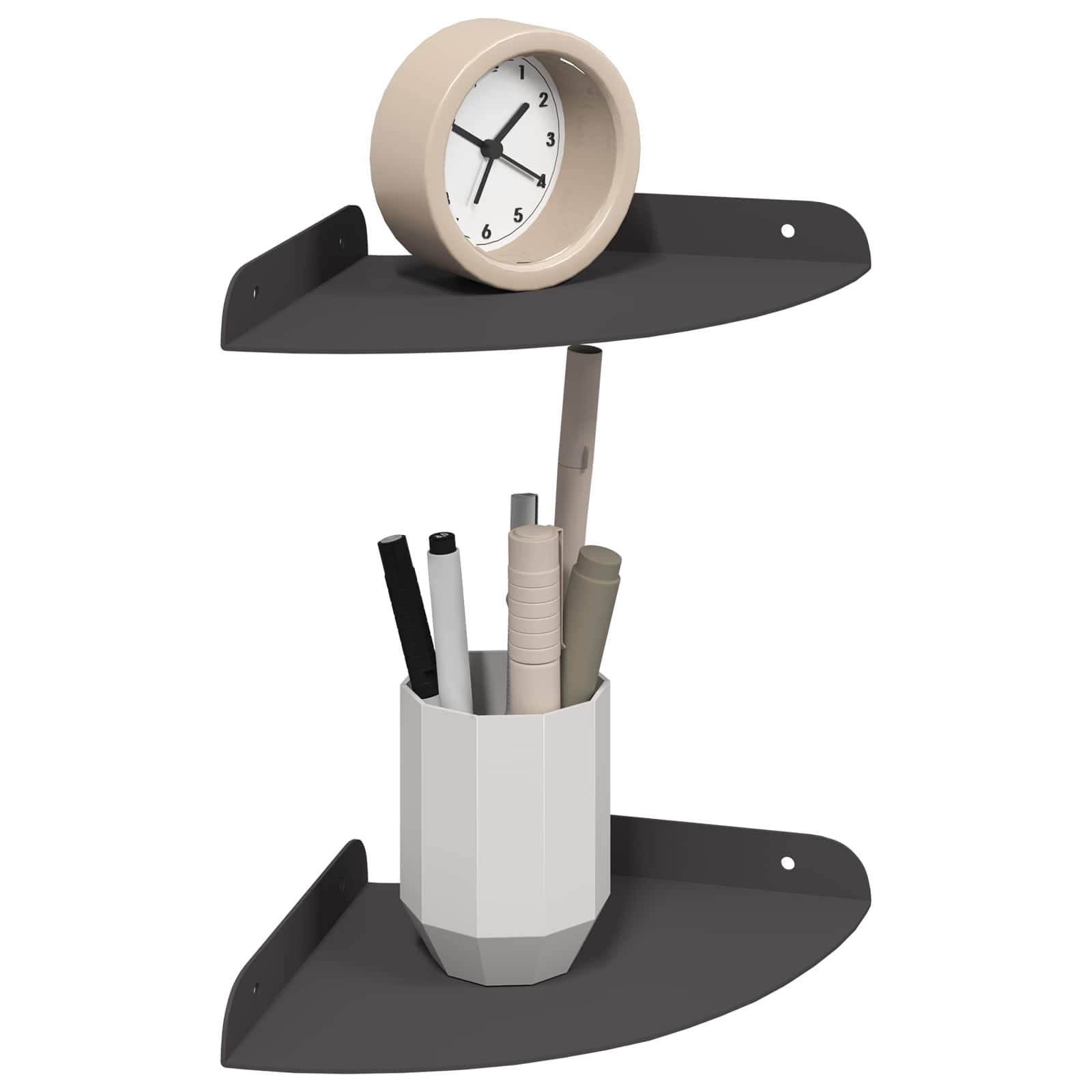 Drijvende plank met plank met opslag 2 pcs Zwart 18 x 18 x 2 cm is nu te koop bij PeponiXL, paradijselijk wonen!