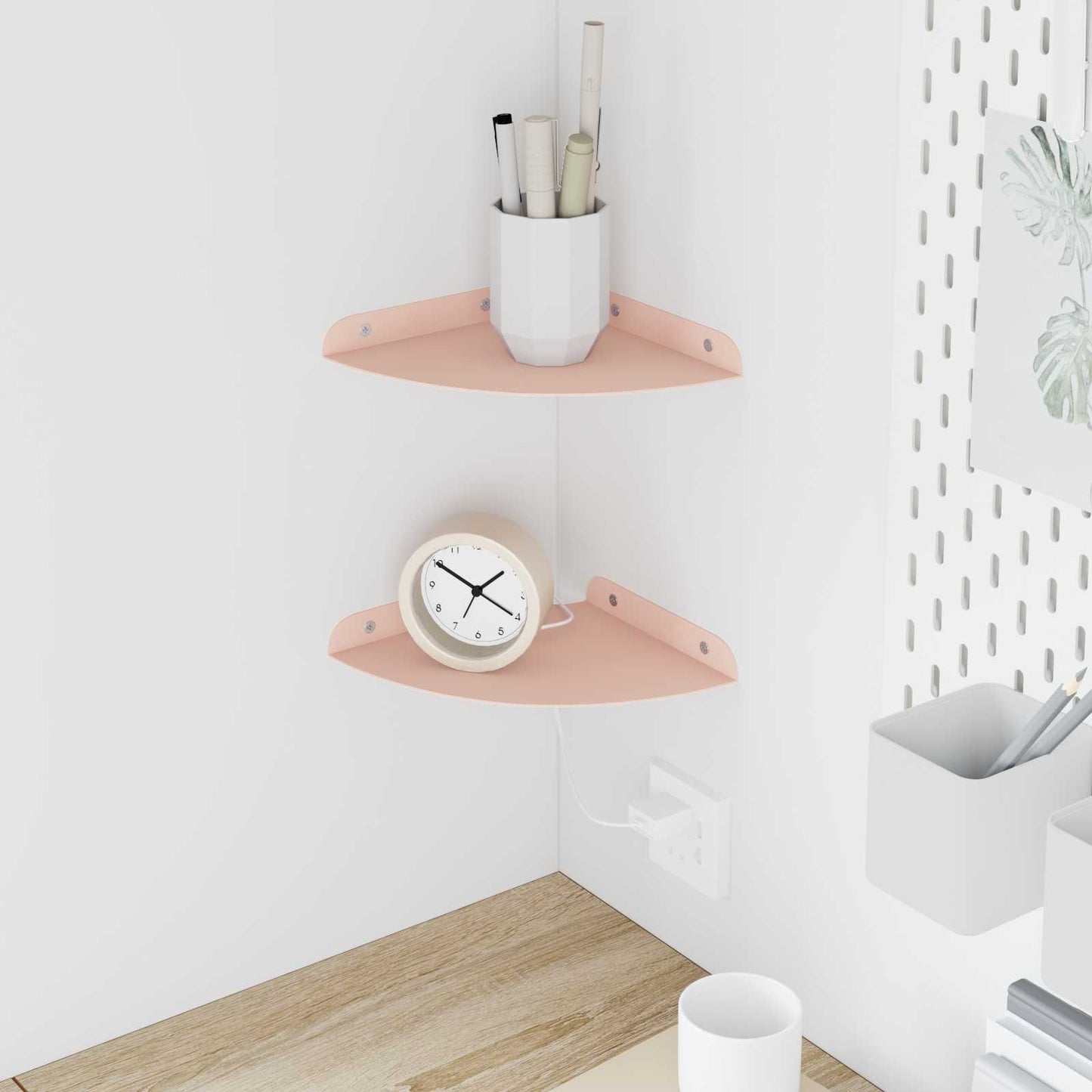 Drijvende plank met plank met opslag 2 pcs Roze 18 x 18 x 2 cm is nu te koop bij PeponiXL, paradijselijk wonen!