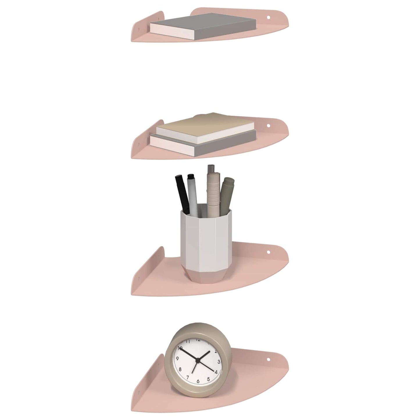 Drijvende plank met plank met opslag 4 pcs Roze 18 x 18 x 2 cm is nu te koop bij PeponiXL, paradijselijk wonen!