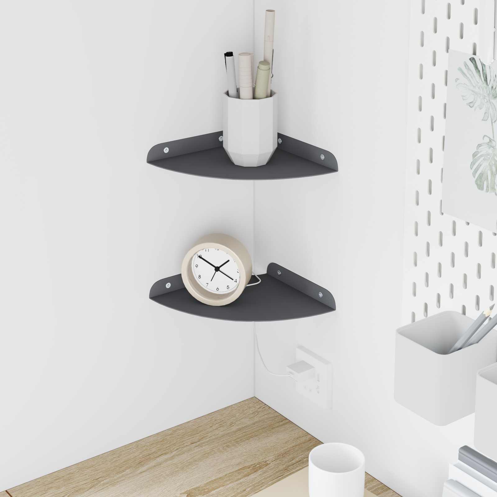 Drijvende plank met plank 2 pcs Antraciet 18 x 18 x 2 cm is nu te koop bij PeponiXL, paradijselijk wonen!