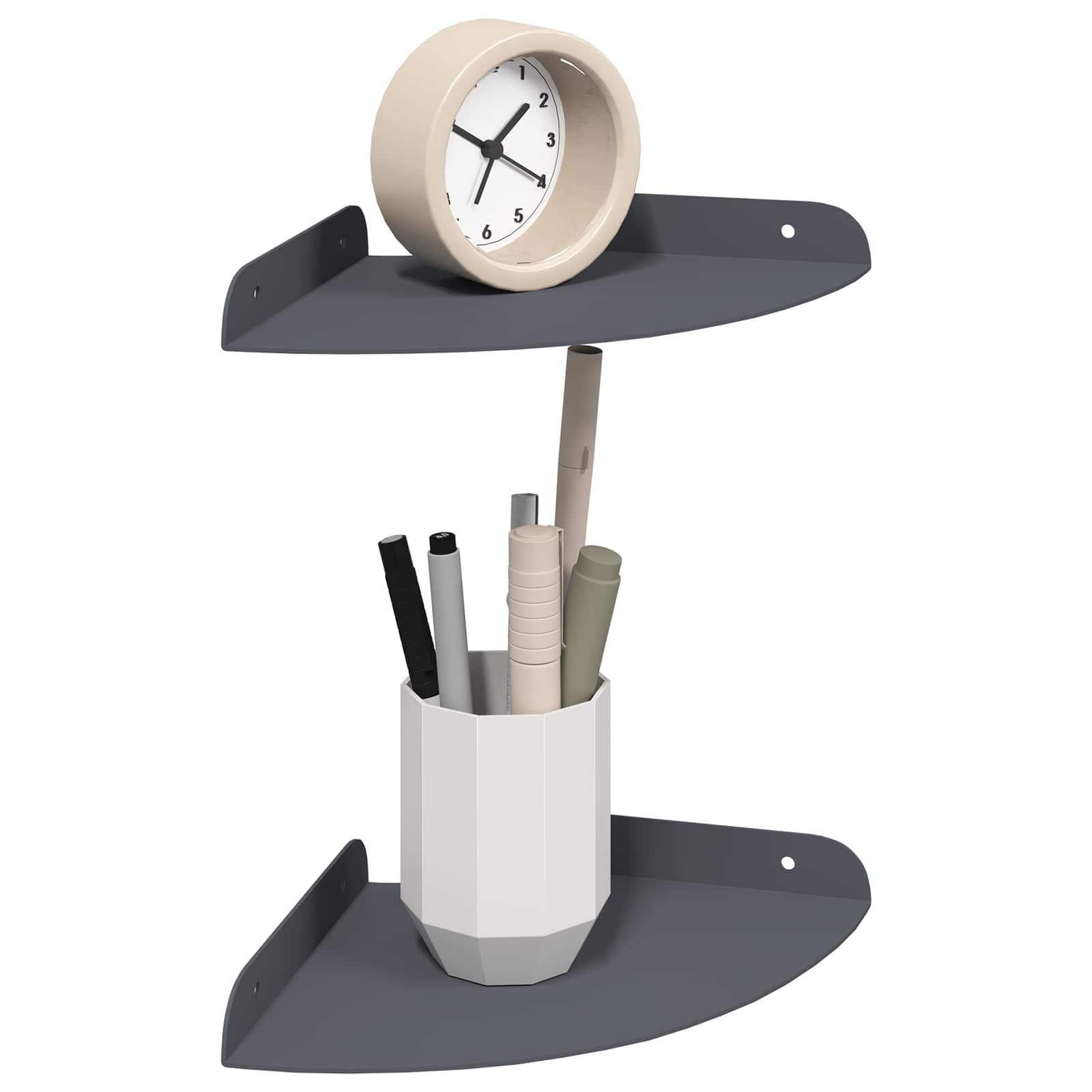Drijvende plank met plank 2 pcs Antraciet 18 x 18 x 2 cm is nu te koop bij PeponiXL, paradijselijk wonen!