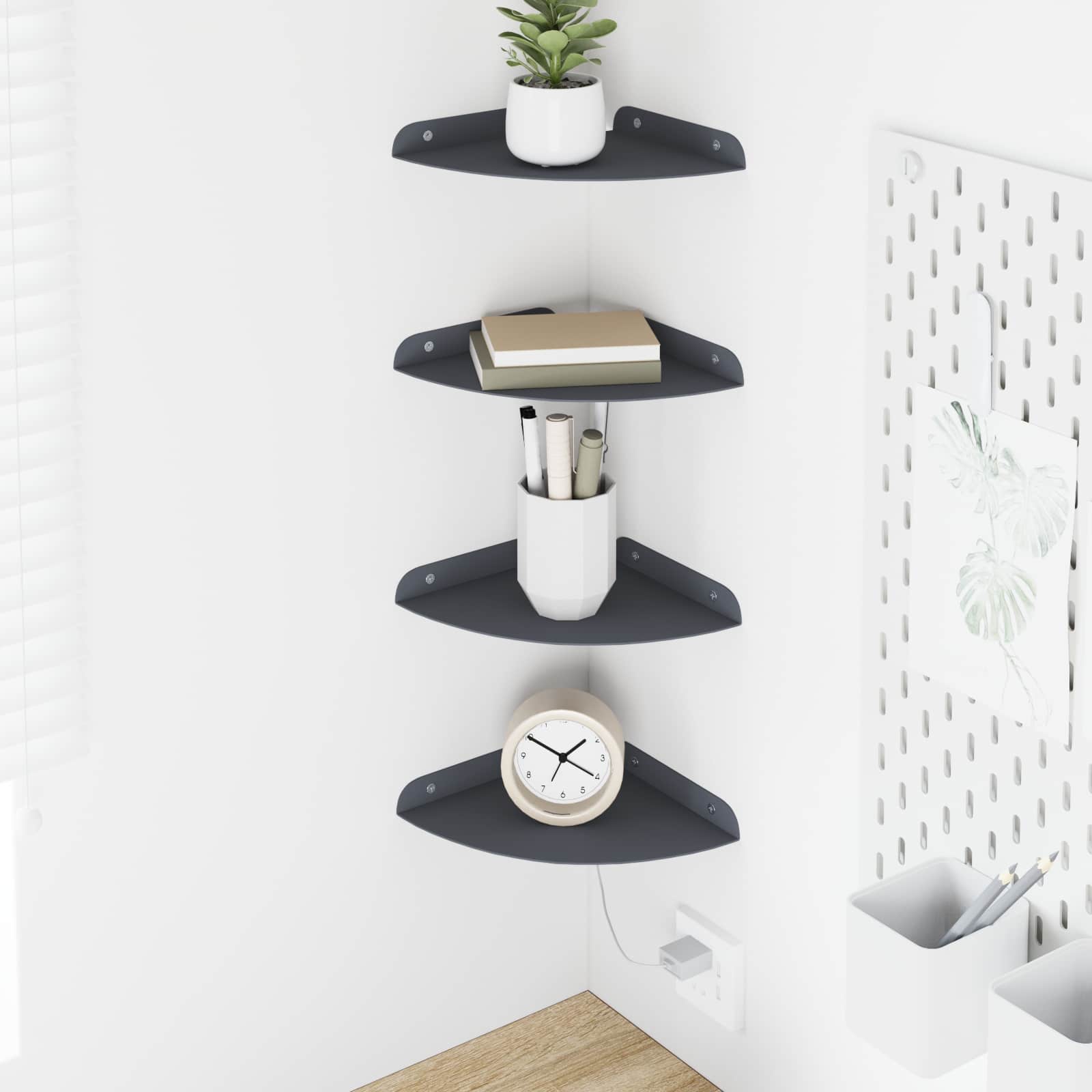 Drijvende plank met plank 4 pcs Antraciet 18 x 18 x 2 cm is nu te koop bij PeponiXL, paradijselijk wonen!
