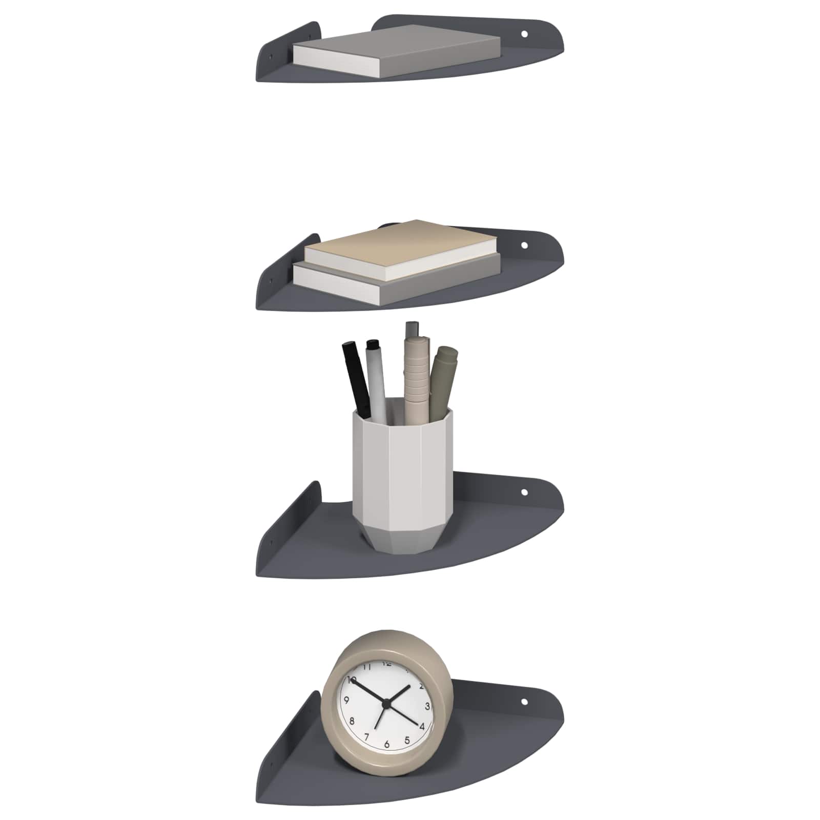 Drijvende plank met plank 4 pcs Antraciet 18 x 18 x 2 cm is nu te koop bij PeponiXL, paradijselijk wonen!