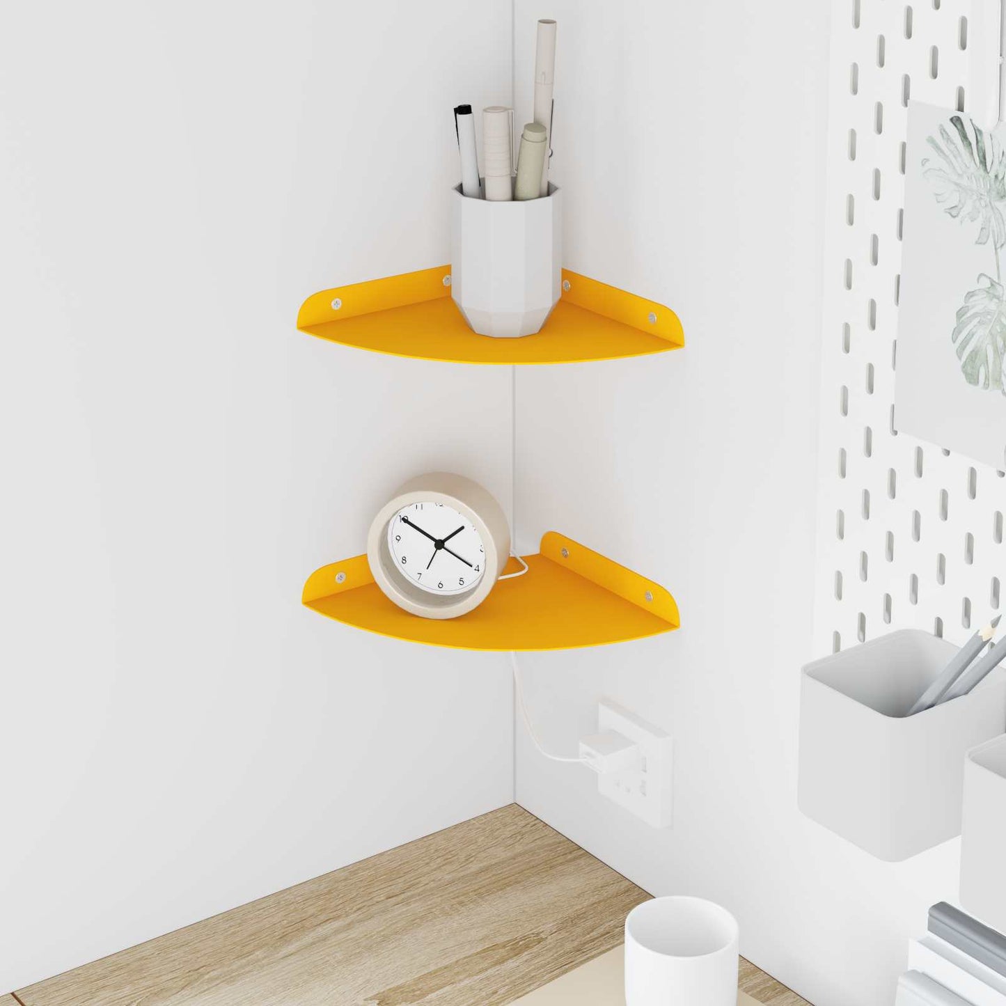 Drijvende plank met plank 2 pcs Mosterdgeel 18 x 18 x 2 cm is nu te koop bij PeponiXL, paradijselijk wonen!