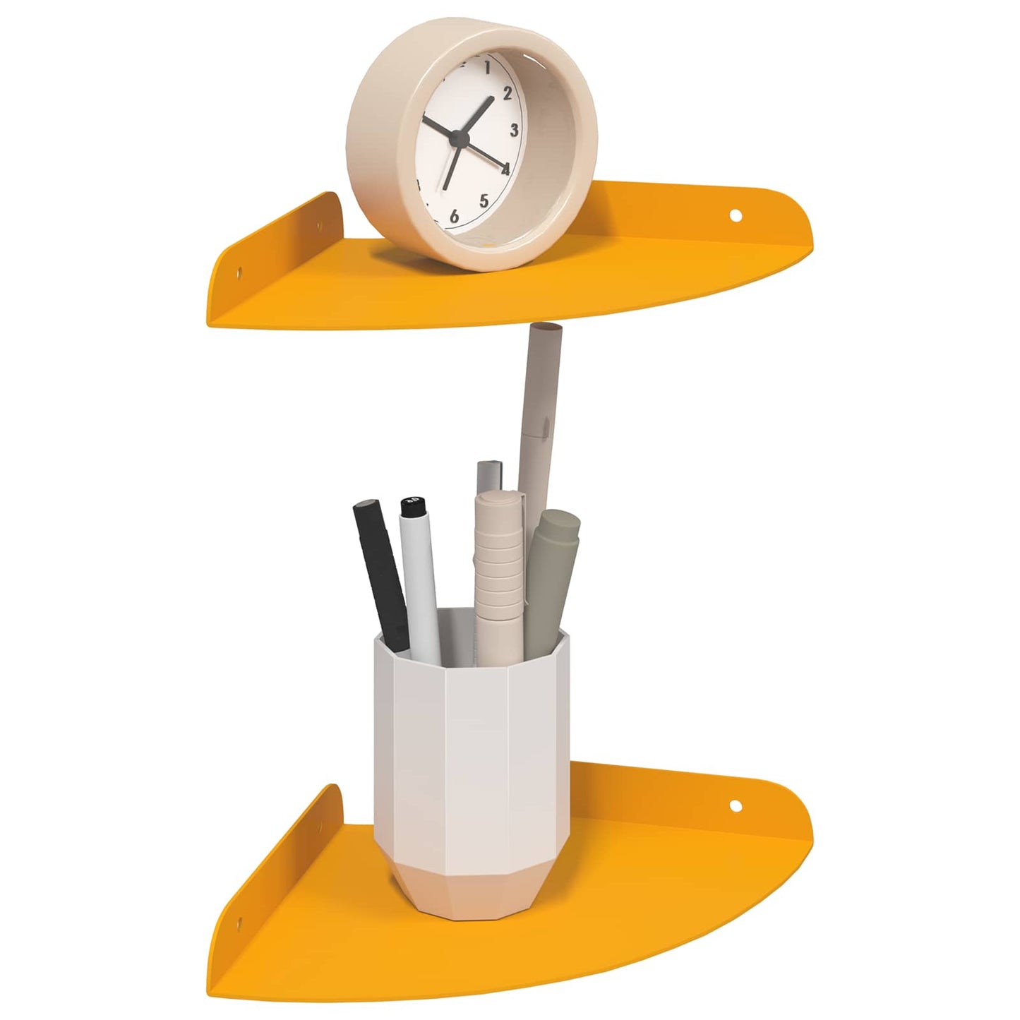 Drijvende plank met plank 2 pcs Mosterdgeel 18 x 18 x 2 cm is nu te koop bij PeponiXL, paradijselijk wonen!