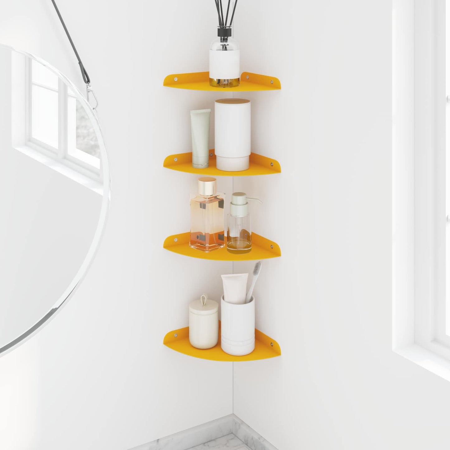Drijvende plank met plank 4 pcs Mosterdgeel 18 x 18 x 2 cm is nu te koop bij PeponiXL, paradijselijk wonen!