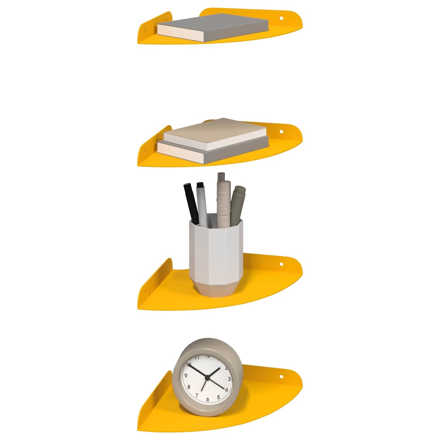 Drijvende plank met plank 4 pcs Mosterdgeel 18 x 18 x 2 cm is nu te koop bij PeponiXL, paradijselijk wonen!