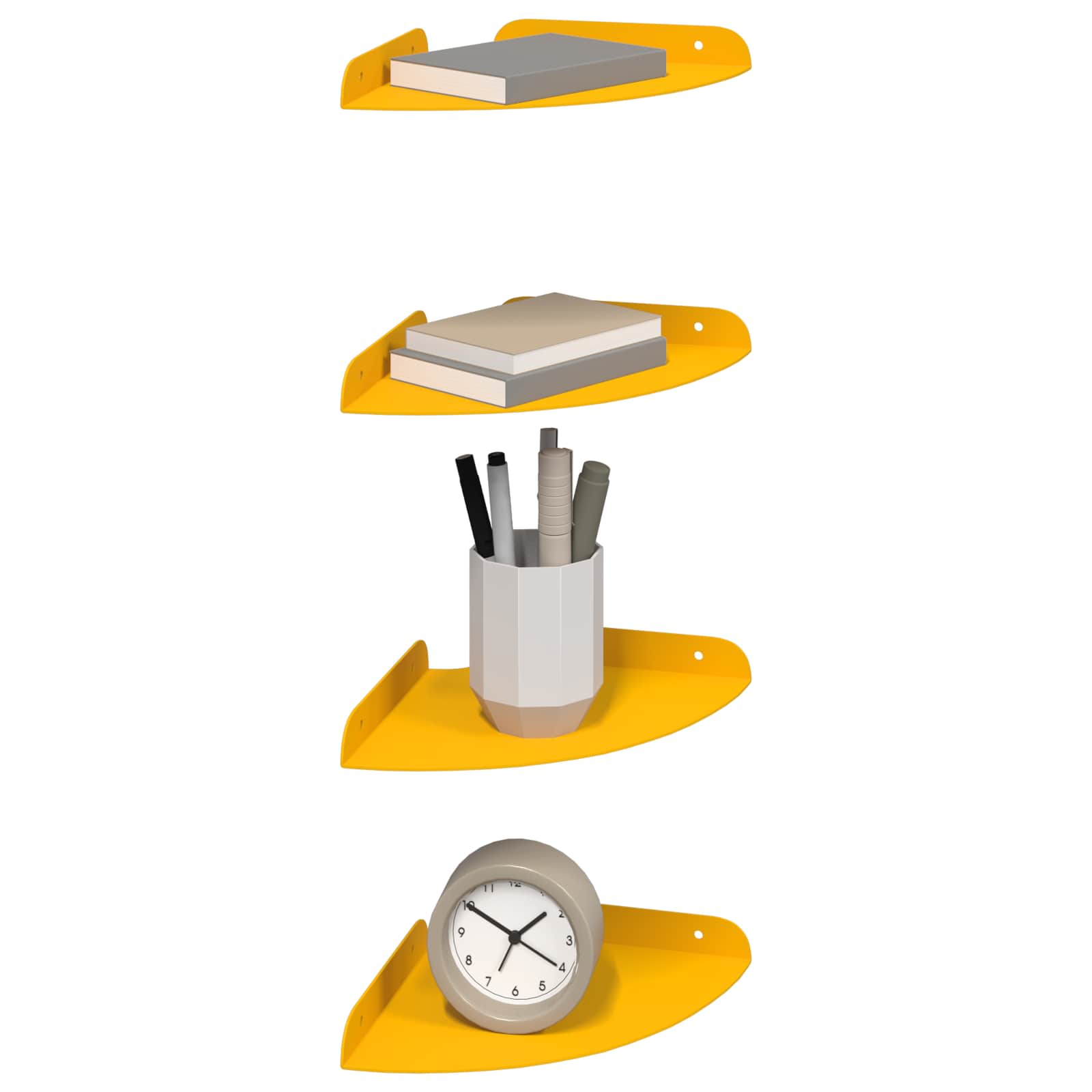 Drijvende plank met plank 4 pcs Mosterdgeel 18 x 18 x 2 cm is nu te koop bij PeponiXL, paradijselijk wonen!