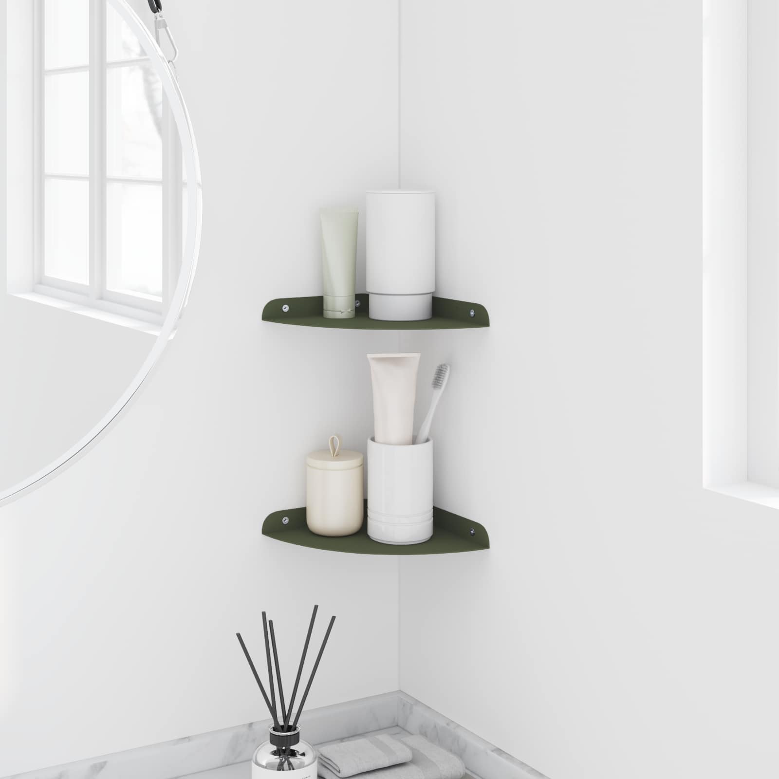 Drijvende plank met plank 2 pcs Olijf Groen 18 x 18 x 2 cm is nu te koop bij PeponiXL, paradijselijk wonen!