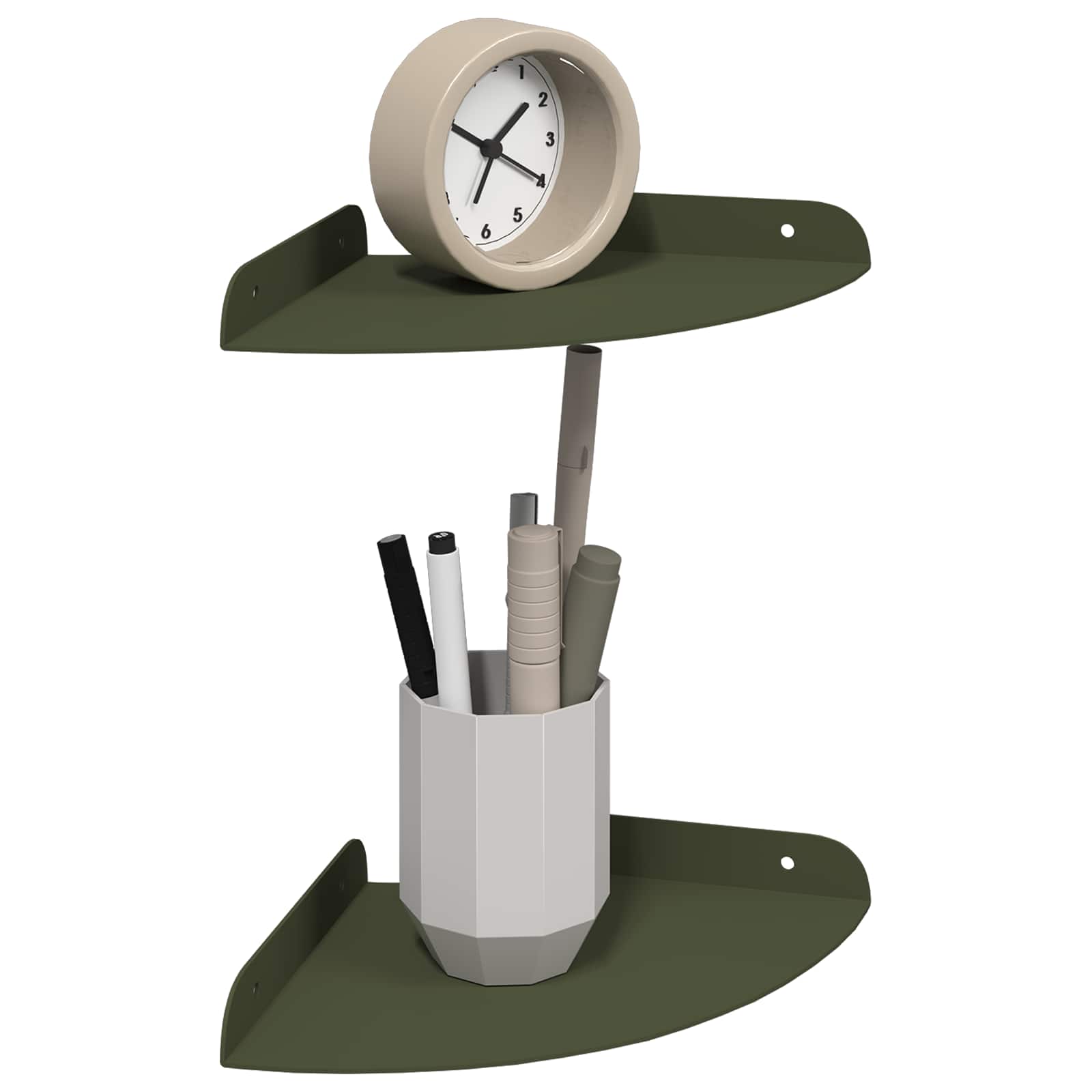 Drijvende plank met plank 2 pcs Olijf Groen 18 x 18 x 2 cm is nu te koop bij PeponiXL, paradijselijk wonen!