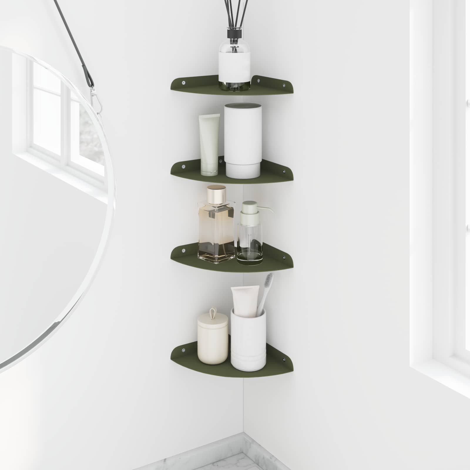 Drijvende plank met plank 4 pcs Olijf Groen 18 x 18 x 2 cm is nu te koop bij PeponiXL, paradijselijk wonen!