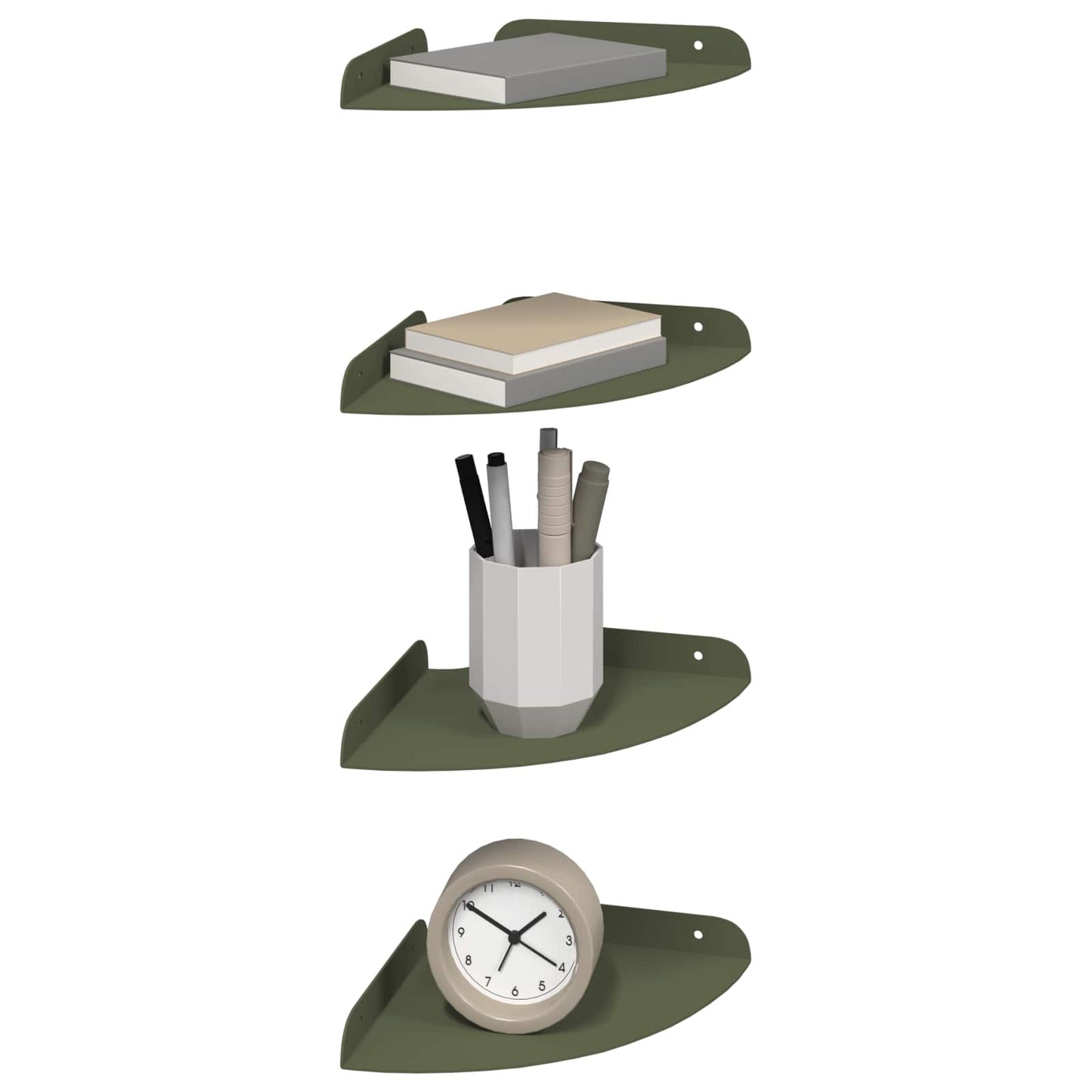 Drijvende plank met plank 4 pcs Olijf Groen 18 x 18 x 2 cm is nu te koop bij PeponiXL, paradijselijk wonen!