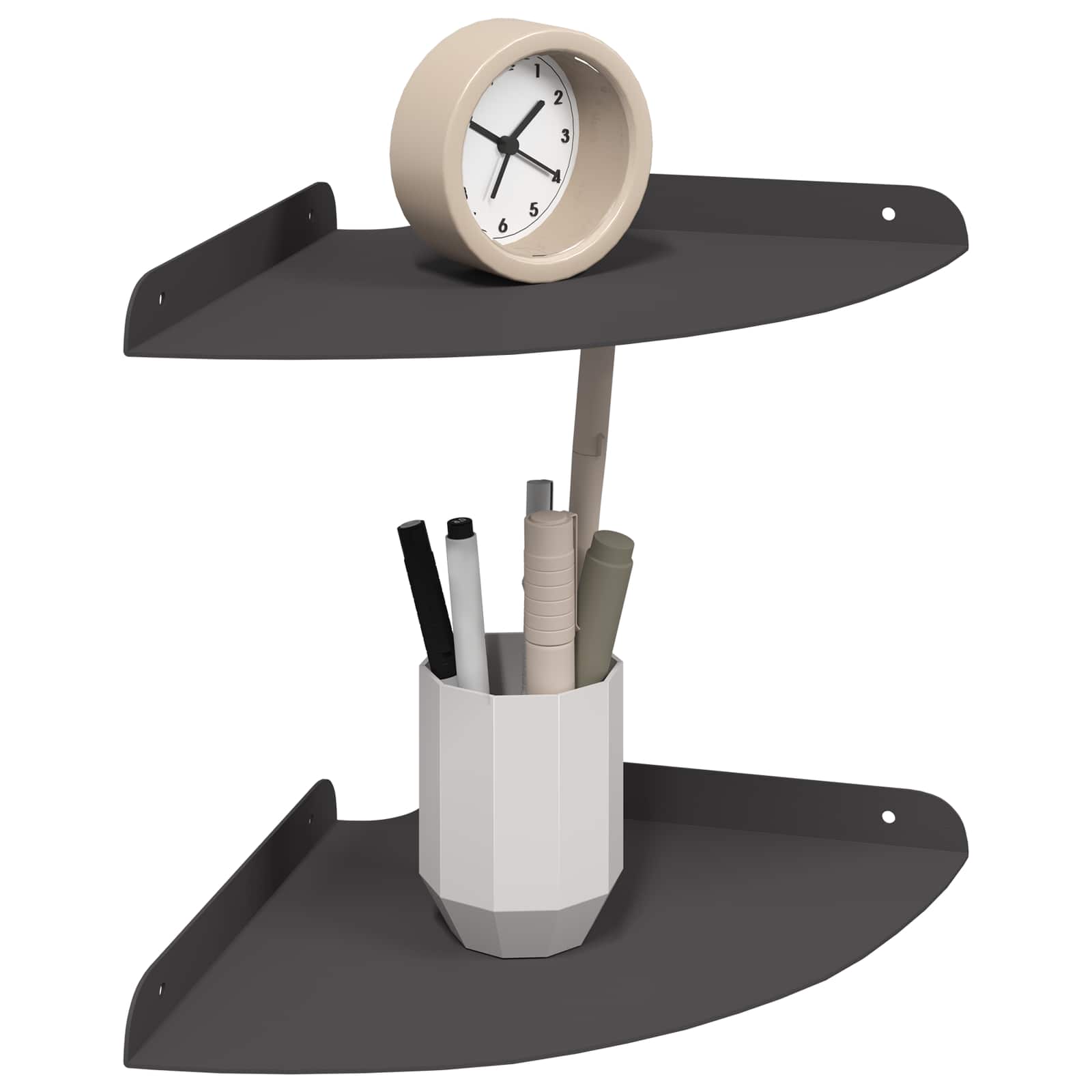 Hoek Vloeiende Plank met plank 2 pcs Zwart 24 x 24 x 2 cm is nu te koop bij PeponiXL, paradijselijk wonen!