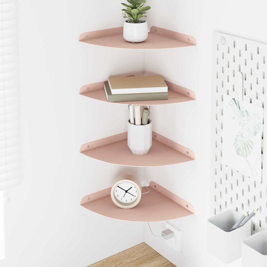Drijvende plank met plank met opslag 4 pcs Roze 24 x 24 x 2 cm is nu te koop bij PeponiXL, paradijselijk wonen!