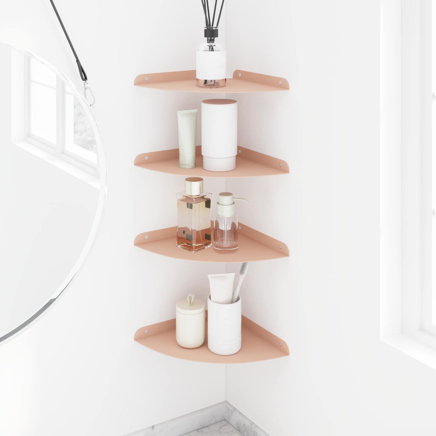 Drijvende plank met plank met opslag 4 pcs Roze 24 x 24 x 2 cm is nu te koop bij PeponiXL, paradijselijk wonen!