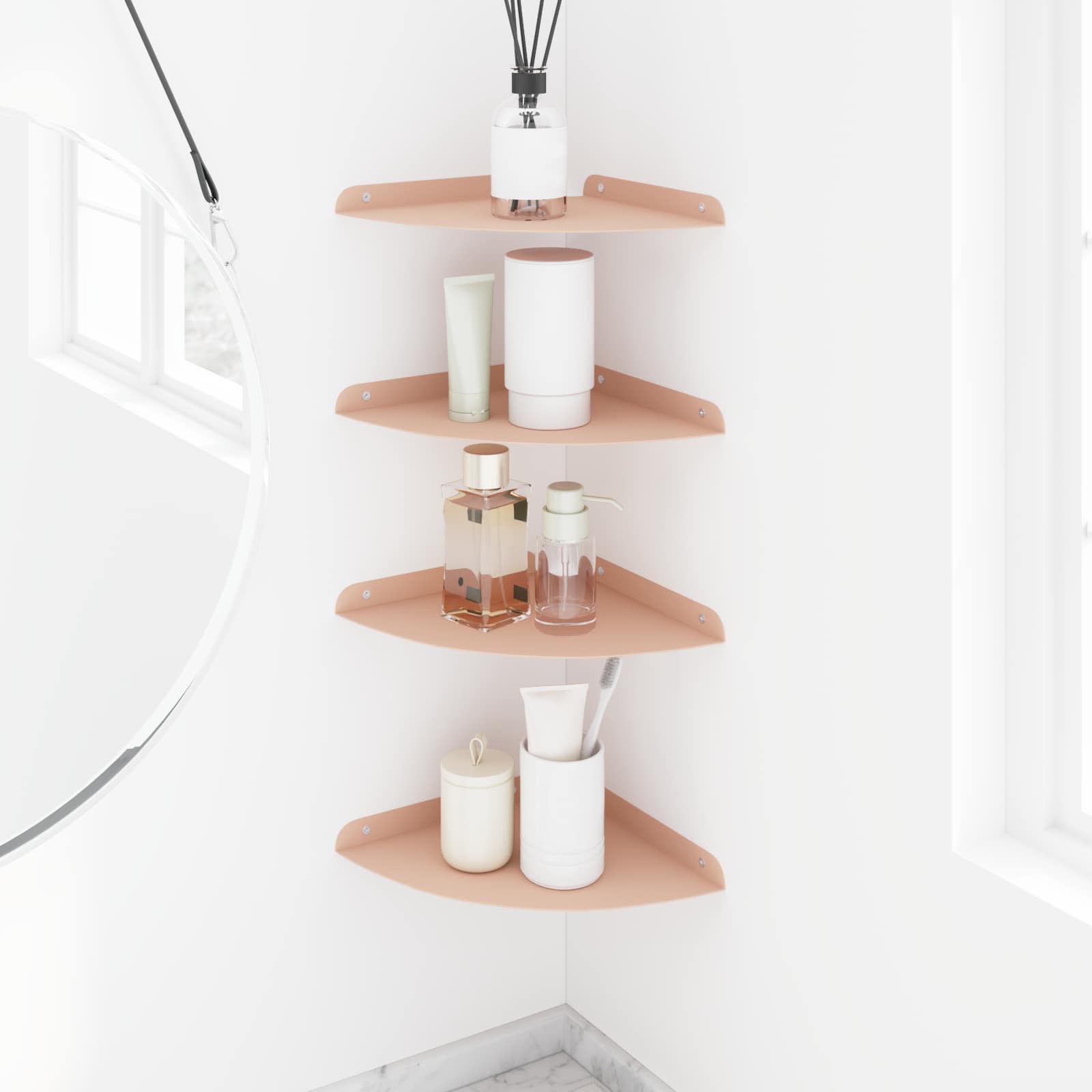 Drijvende plank met plank met opslag 4 pcs Roze 24 x 24 x 2 cm is nu te koop bij PeponiXL, paradijselijk wonen!