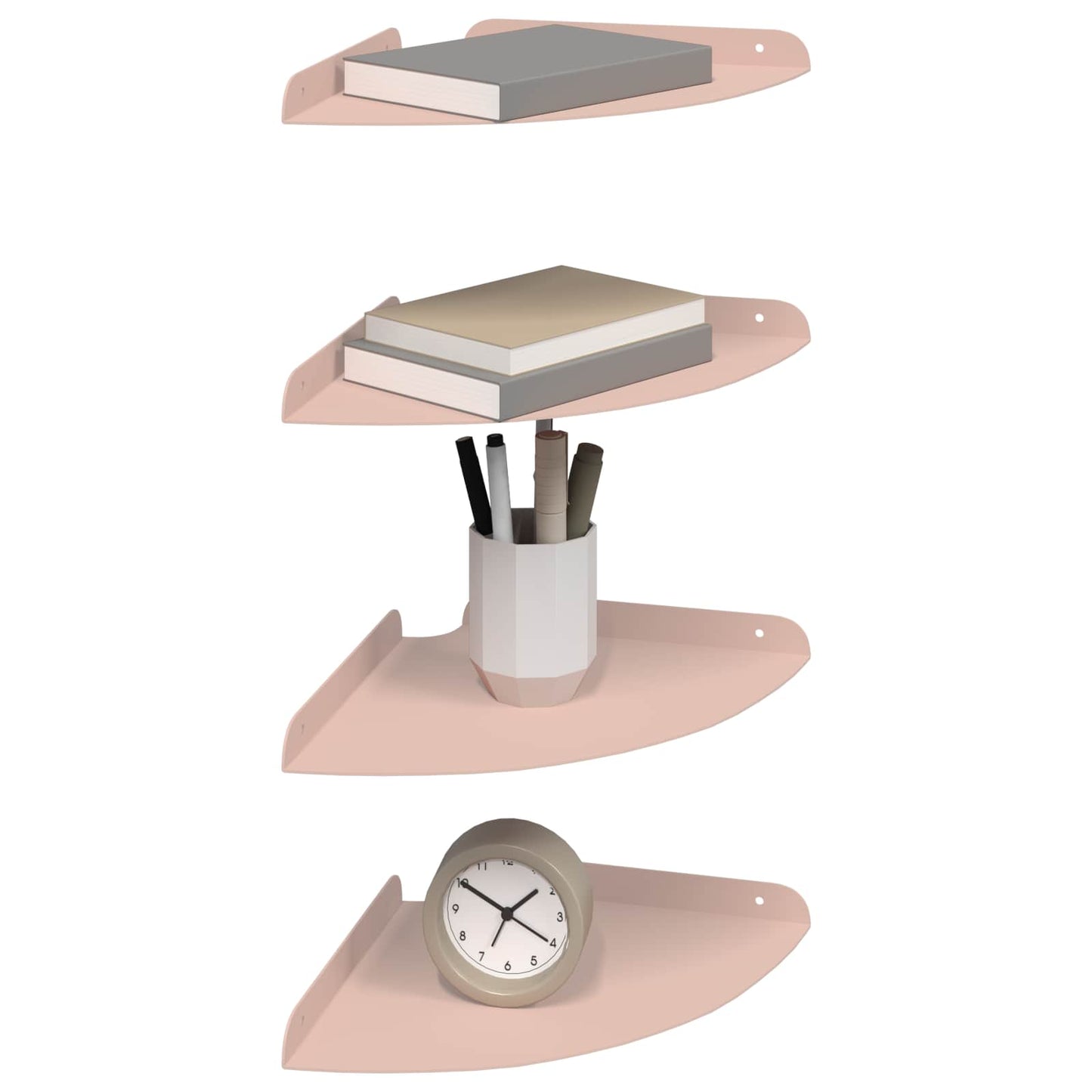 Drijvende plank met plank met opslag 4 pcs Roze 24 x 24 x 2 cm is nu te koop bij PeponiXL, paradijselijk wonen!