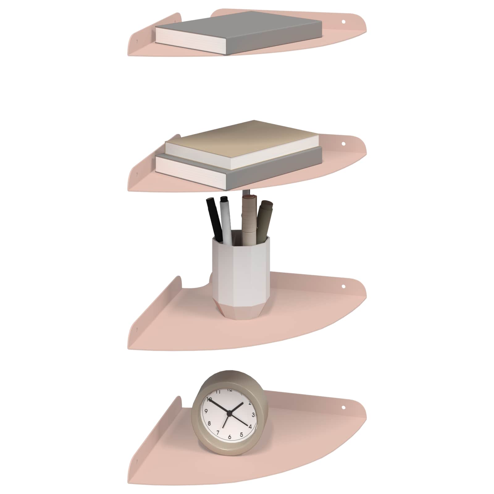 Drijvende plank met plank met opslag 4 pcs Roze 24 x 24 x 2 cm is nu te koop bij PeponiXL, paradijselijk wonen!