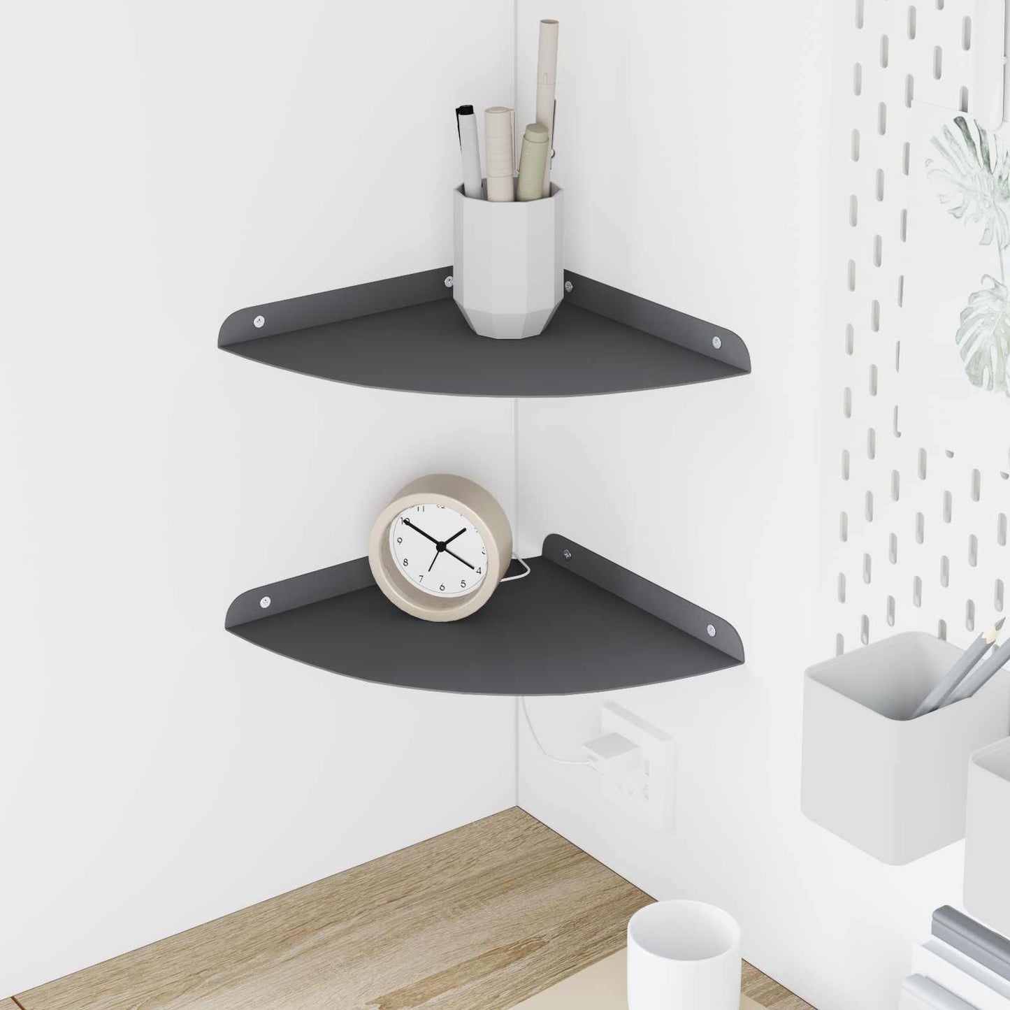 Drijvende plank met plank 2 pcs Antraciet 24 x 24 x 2 cm is nu te koop bij PeponiXL, paradijselijk wonen!