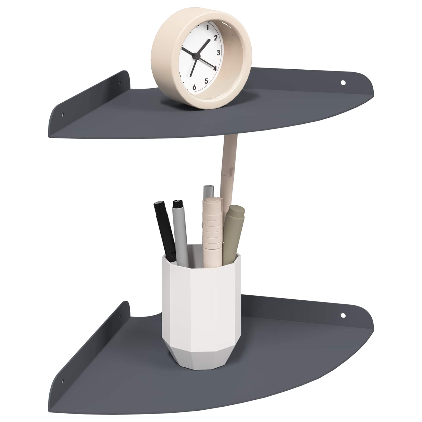 Drijvende plank met plank 2 pcs Antraciet 24 x 24 x 2 cm is nu te koop bij PeponiXL, paradijselijk wonen!