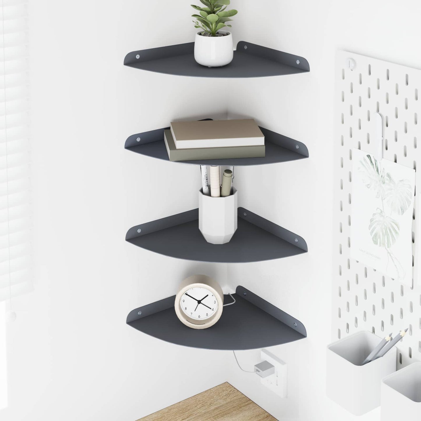 Drijvende plank met plank 4 pcs Antraciet 24 x 24 x 2,3 cm is nu te koop bij PeponiXL, paradijselijk wonen!