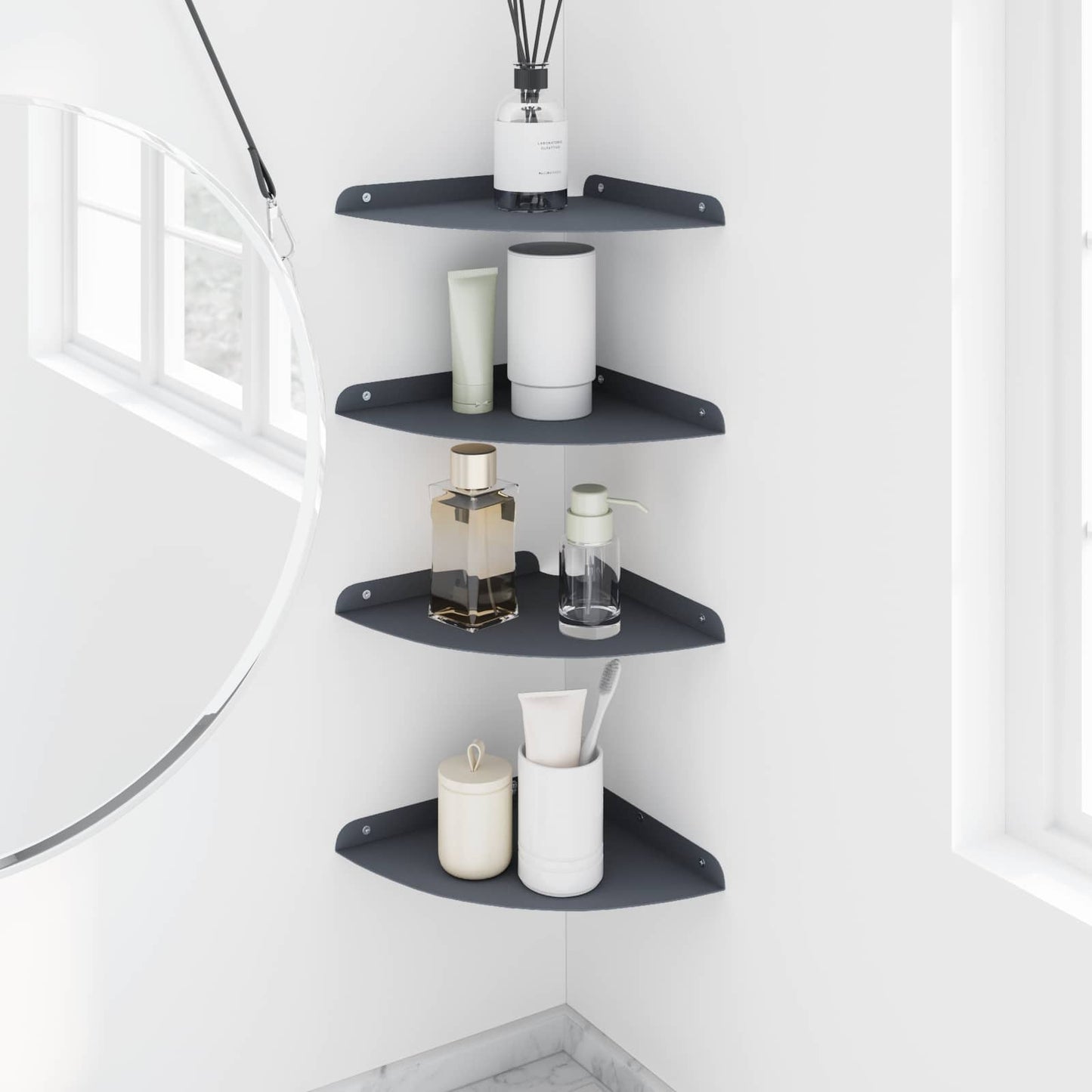 Drijvende plank met plank 4 pcs Antraciet 24 x 24 x 2,3 cm is nu te koop bij PeponiXL, paradijselijk wonen!