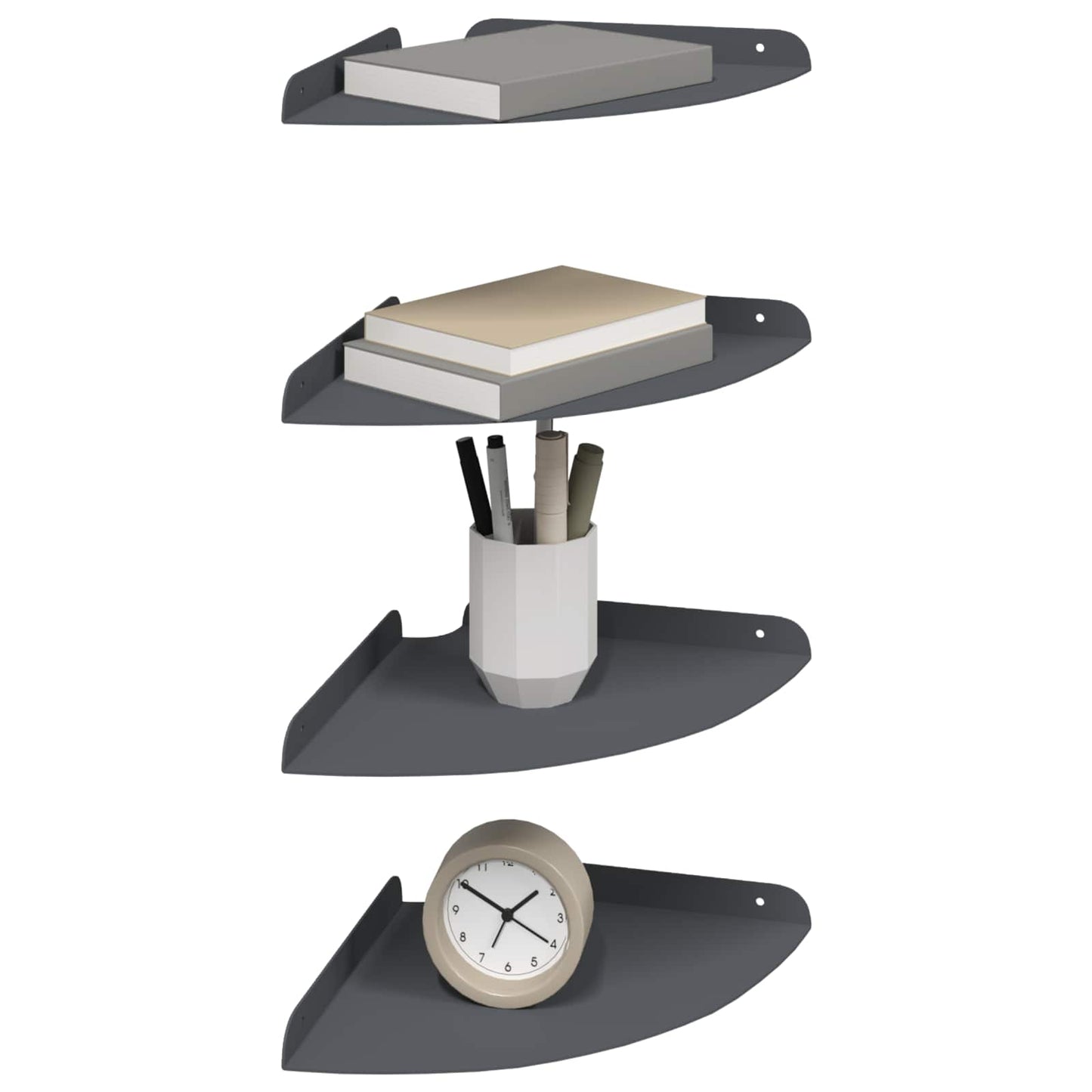 Drijvende plank met plank 4 pcs Antraciet 24 x 24 x 2,3 cm is nu te koop bij PeponiXL, paradijselijk wonen!