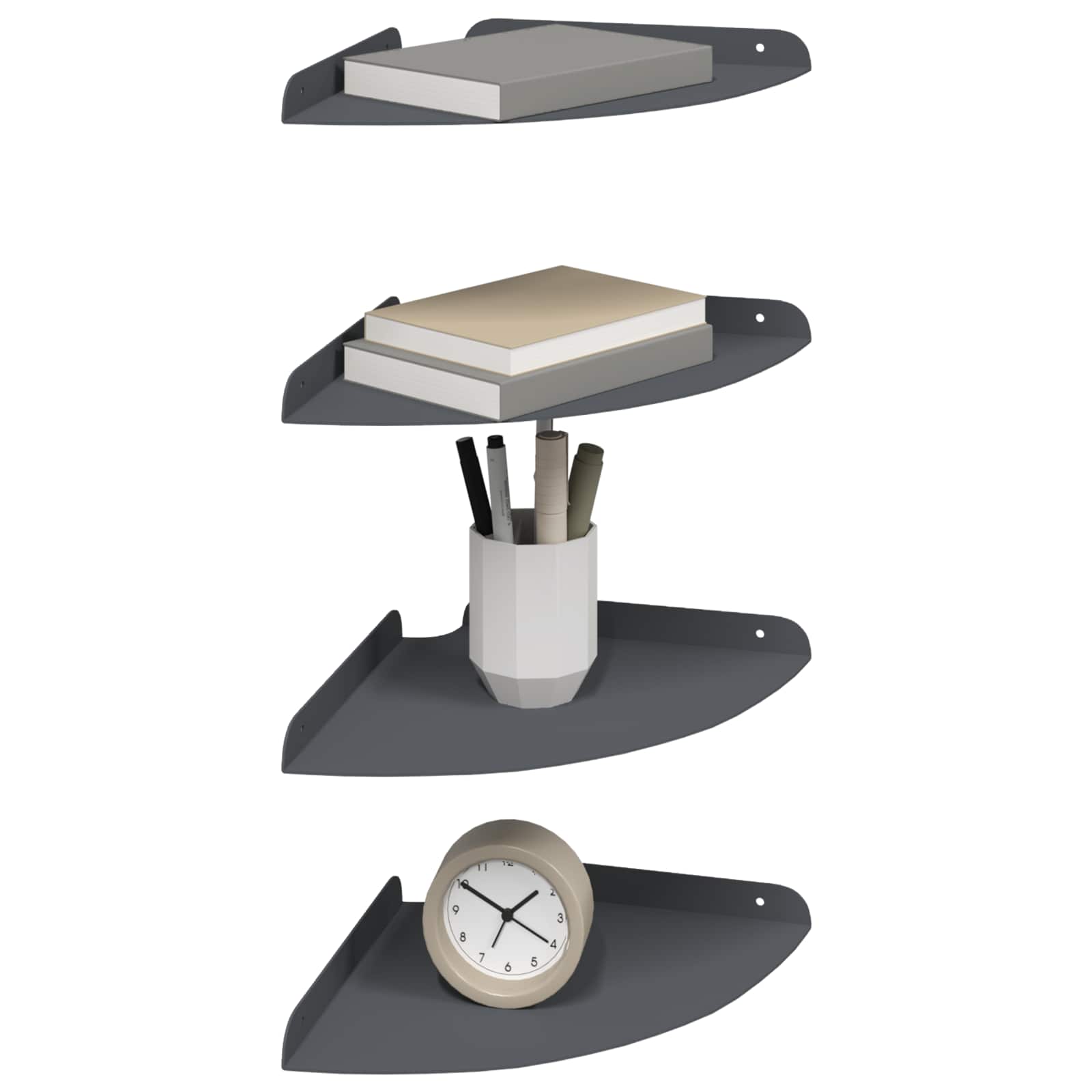 Drijvende plank met plank 4 pcs Antraciet 24 x 24 x 2,3 cm is nu te koop bij PeponiXL, paradijselijk wonen!