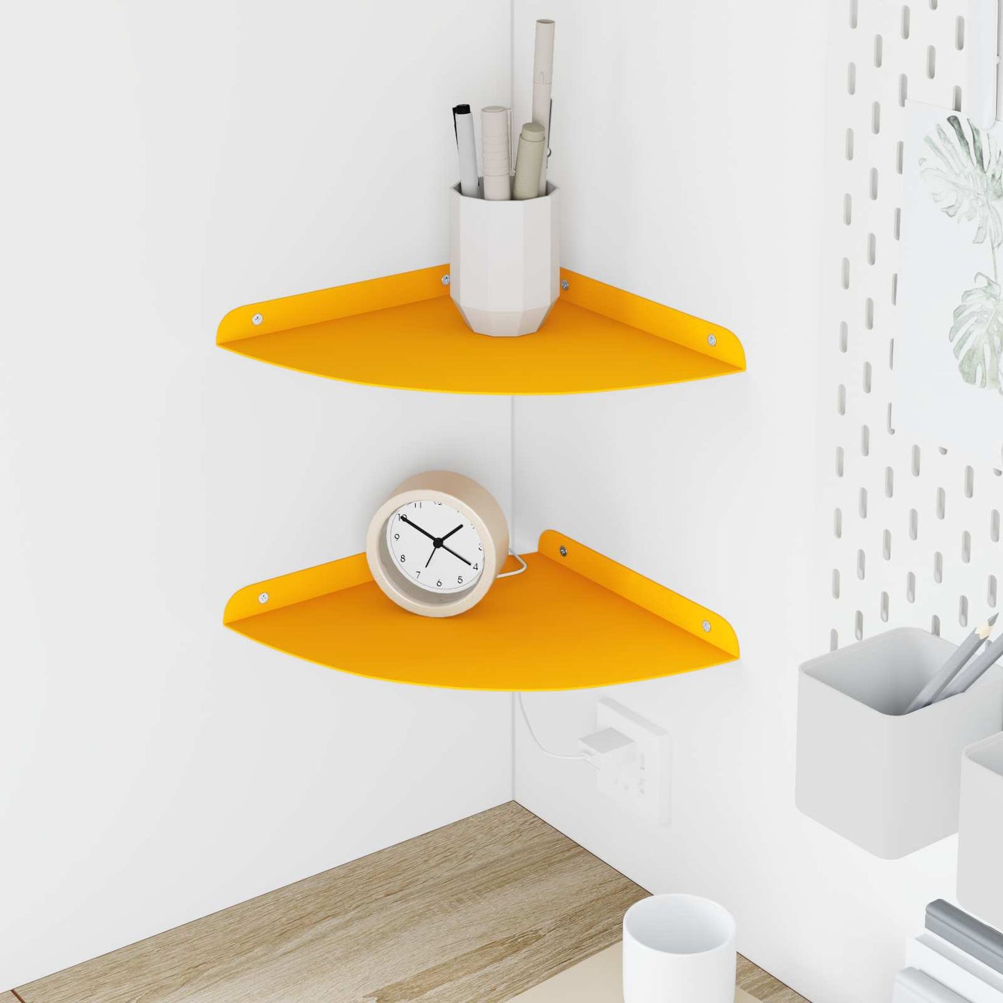 Drijvende plank met plank 2 pcs Mosterdgeel 24 x 24 x 2 cm is nu te koop bij PeponiXL, paradijselijk wonen!