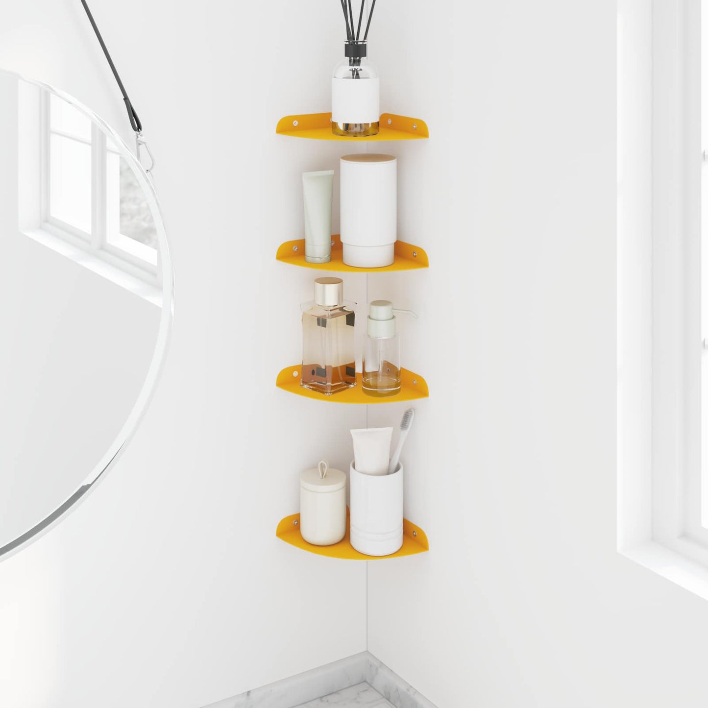 Drijvende plank met plank 4 pcs Mosterdgeel 24 x 24 x 2 cm is nu te koop bij PeponiXL, paradijselijk wonen!