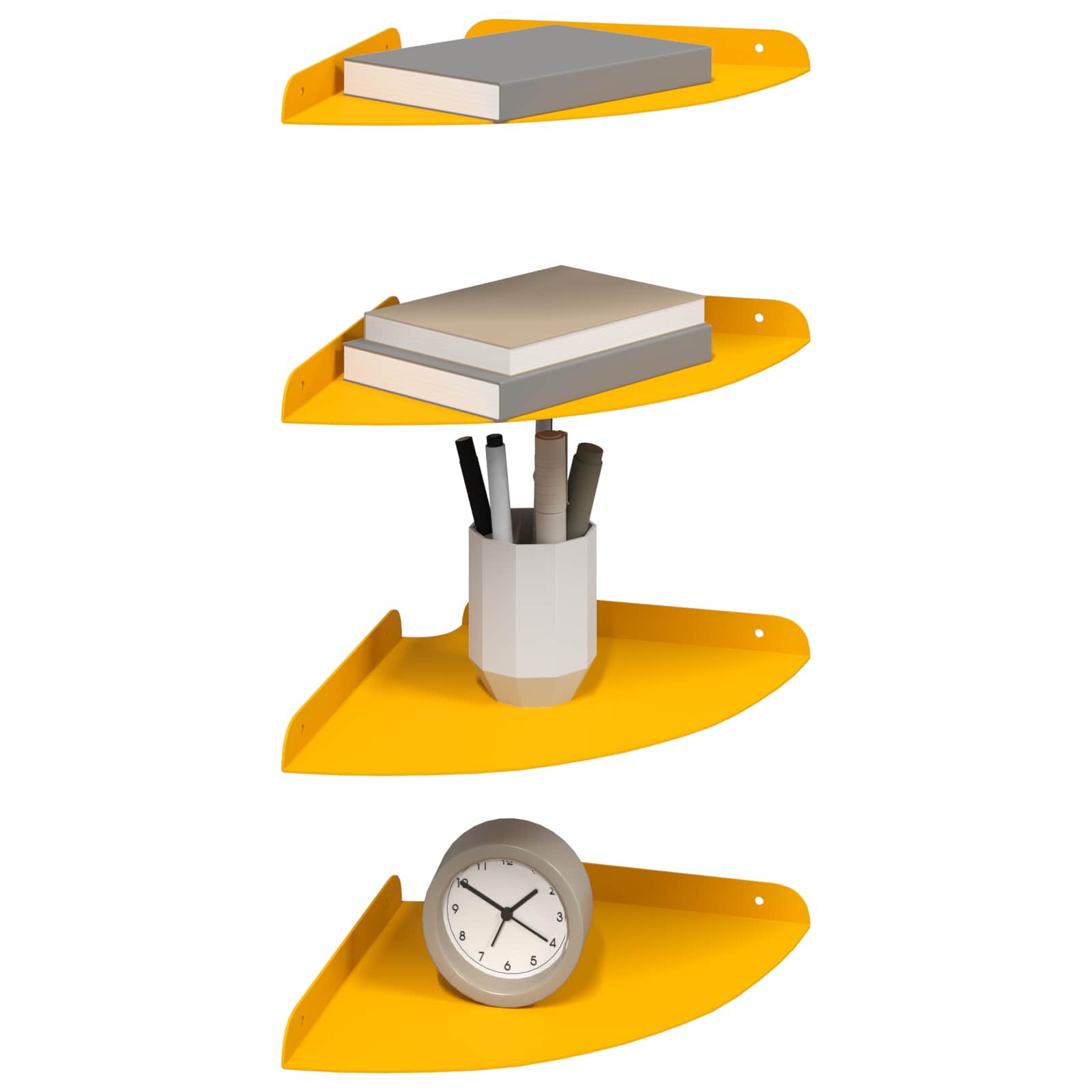 Drijvende plank met plank 4 pcs Mosterdgeel 24 x 24 x 2 cm is nu te koop bij PeponiXL, paradijselijk wonen!