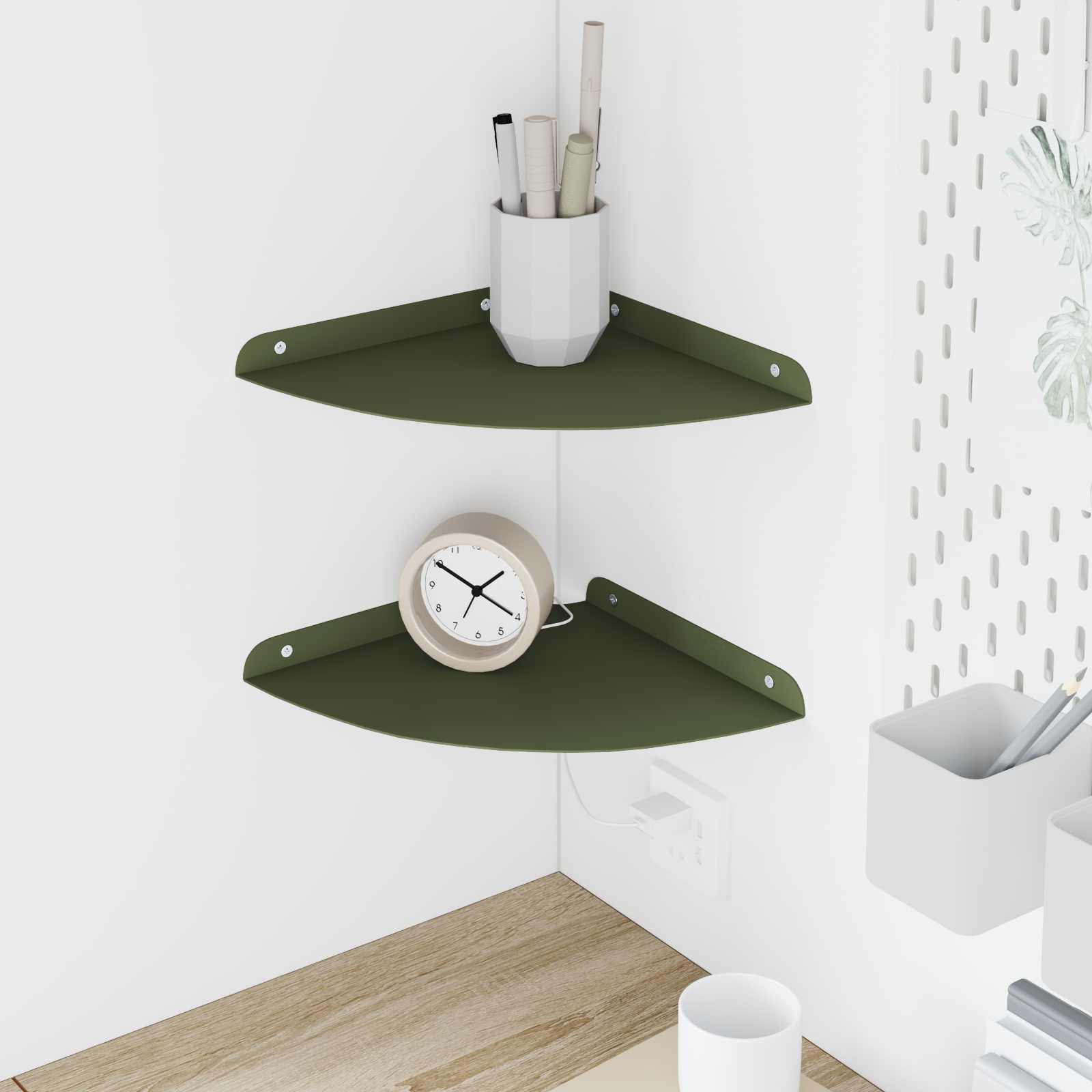 Drijvende plank met plank 2 pcs Olijf Groen 24 x 24 x 2 cm is nu te koop bij PeponiXL, paradijselijk wonen!