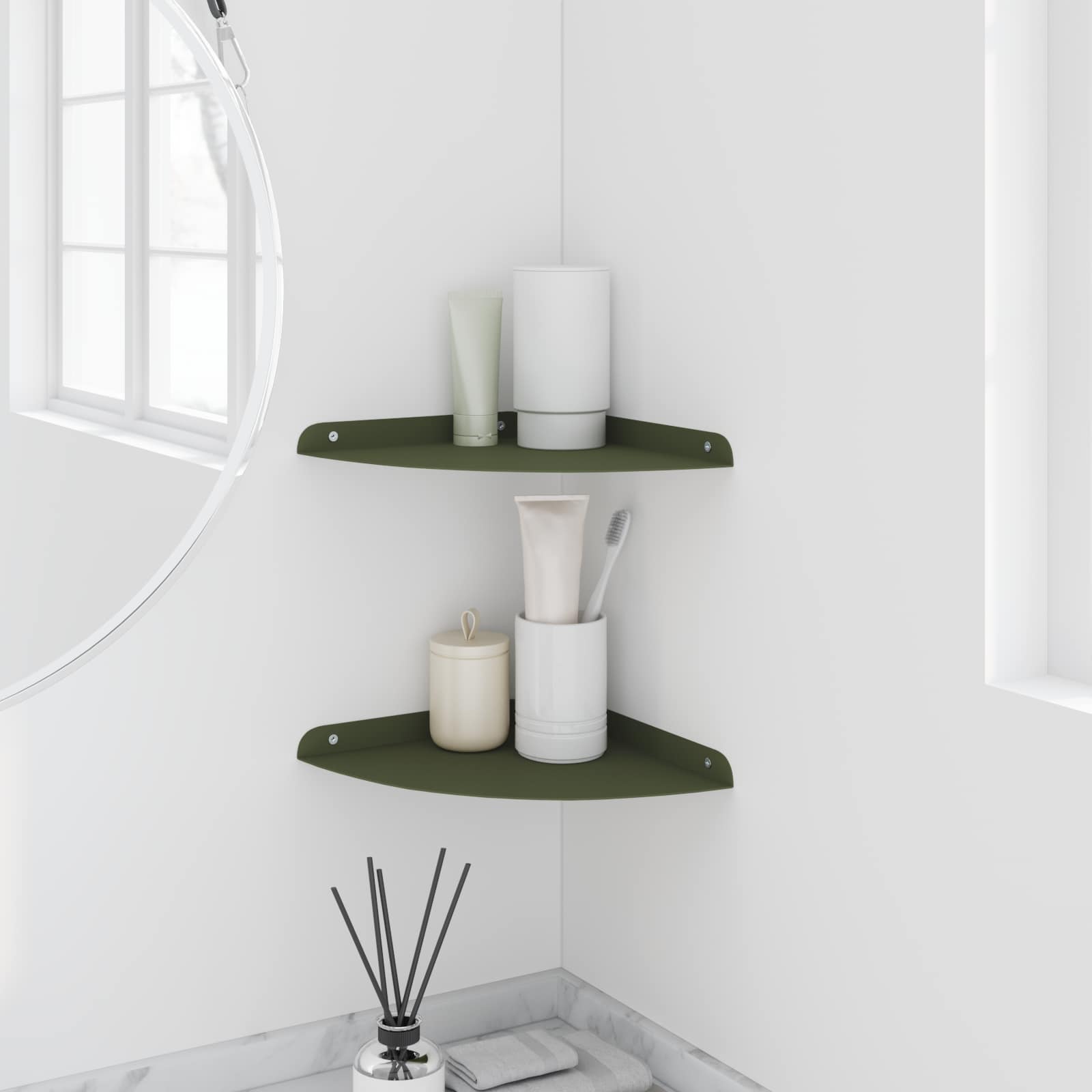 Drijvende plank met plank 2 pcs Olijf Groen 24 x 24 x 2 cm is nu te koop bij PeponiXL, paradijselijk wonen!