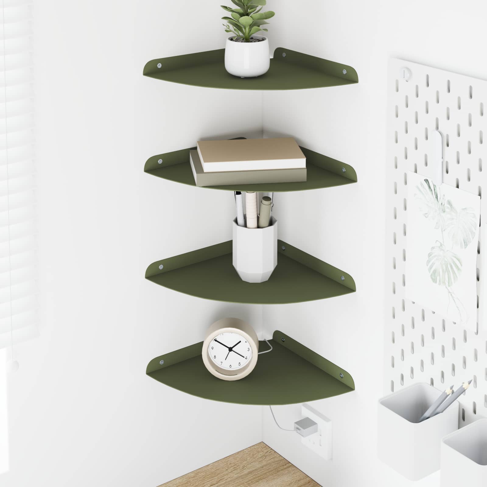 Drijvende plank met plank 4 pcs Olijf Groen 24 x 24 x 2 cm is nu te koop bij PeponiXL, paradijselijk wonen!