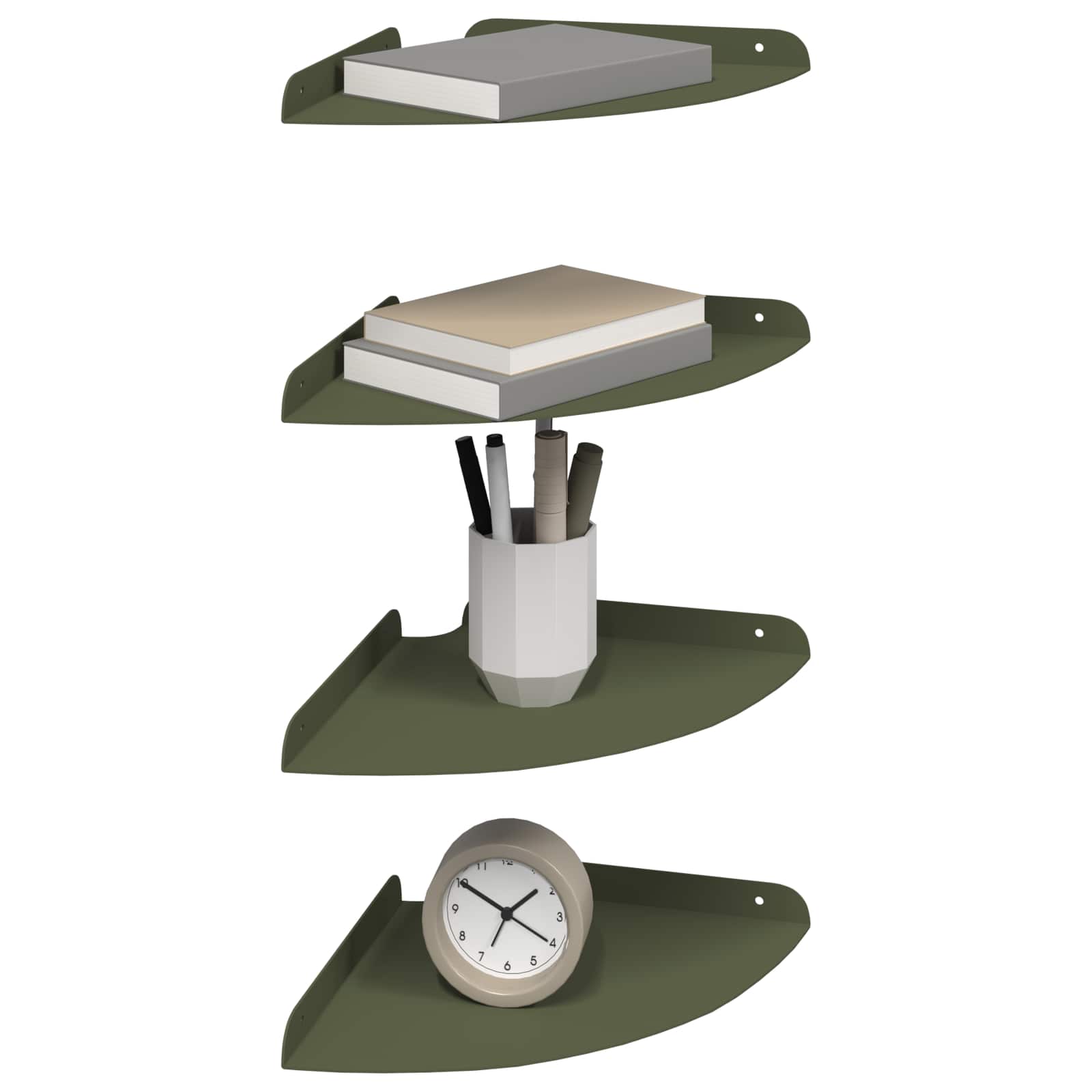 Drijvende plank met plank 4 pcs Olijf Groen 24 x 24 x 2 cm is nu te koop bij PeponiXL, paradijselijk wonen!