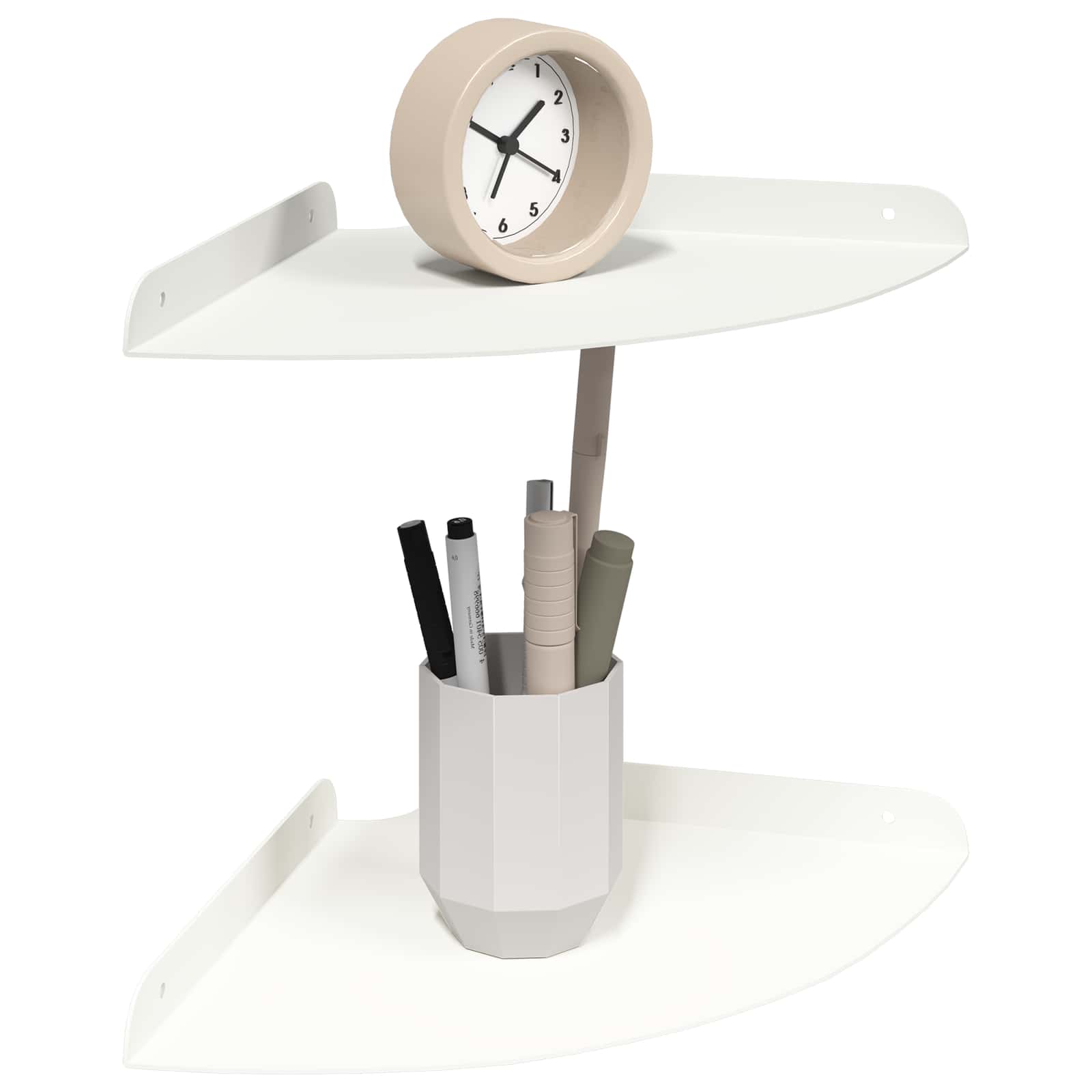 Drijvende plank met plank met opslag 2 pcs Wit 24 x 24 x 2 cm is nu te koop bij PeponiXL, paradijselijk wonen!