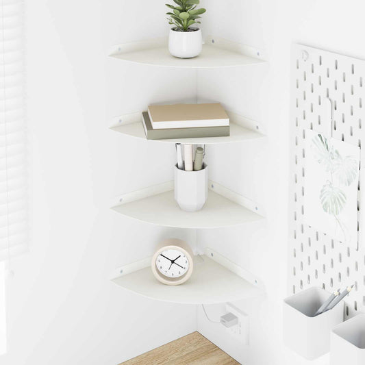 Drijvende plank met plank met opslag 4 pcs Wit 24 x 24 x 2 cm is nu te koop bij PeponiXL, paradijselijk wonen!