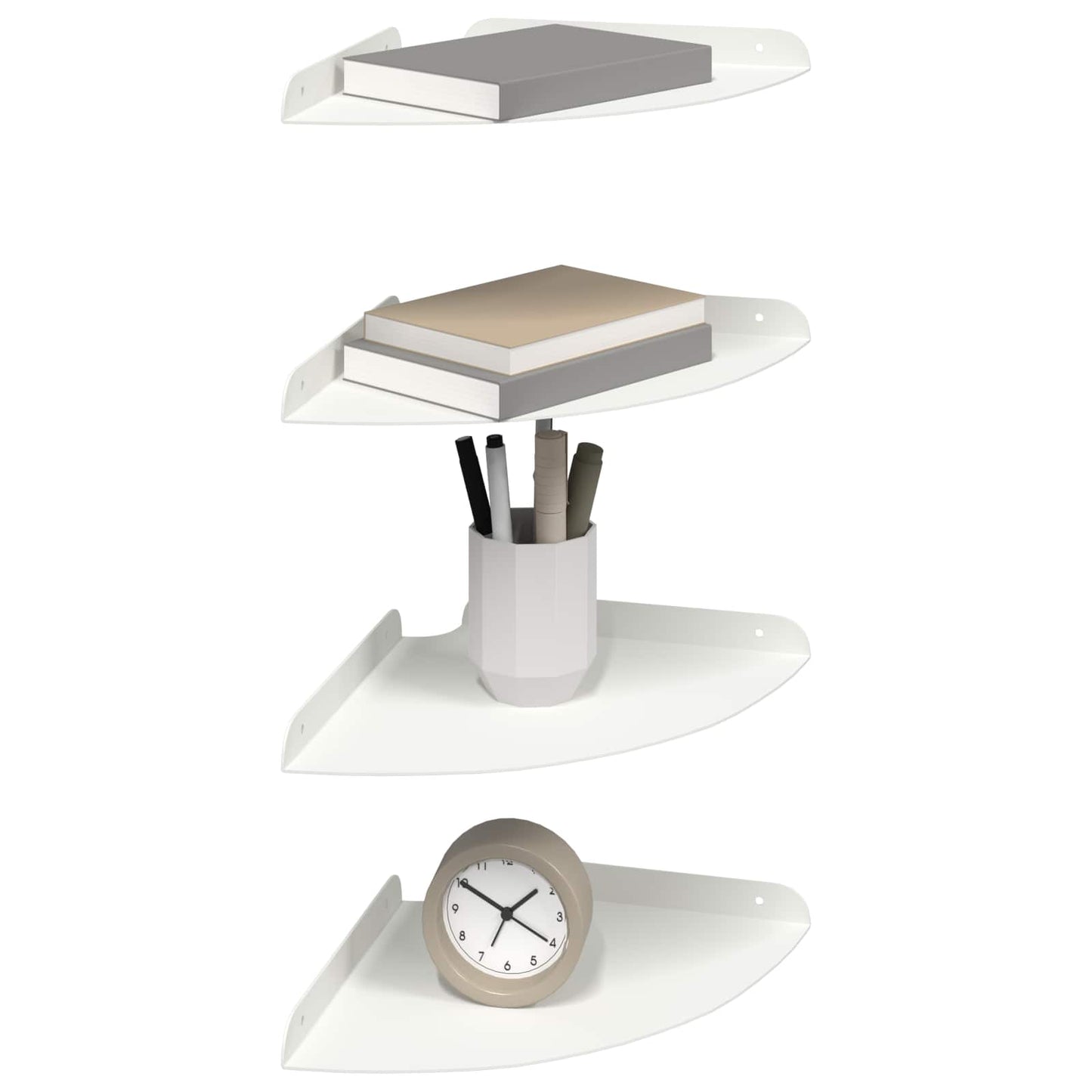 Drijvende plank met plank met opslag 4 pcs Wit 24 x 24 x 2 cm is nu te koop bij PeponiXL, paradijselijk wonen!
