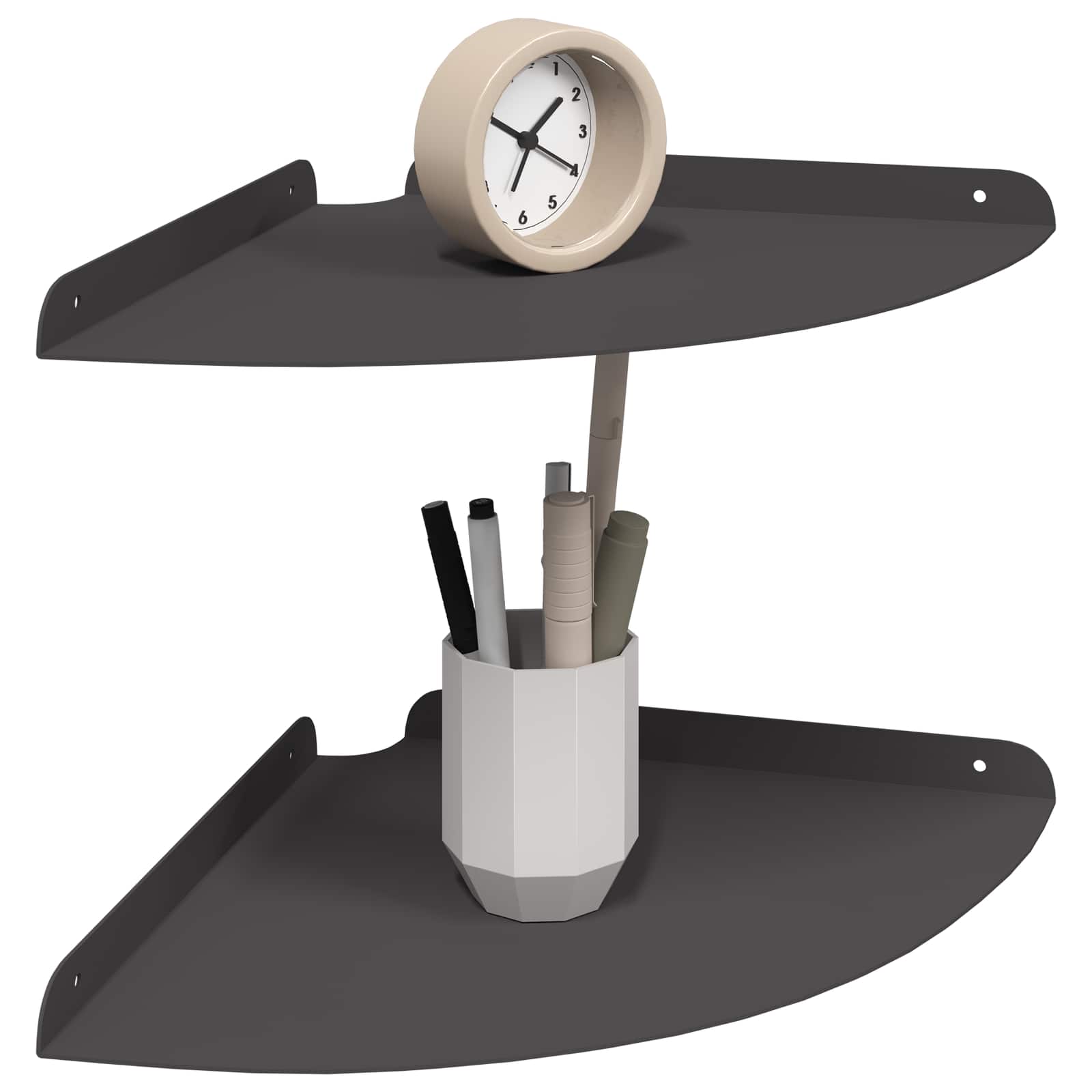 Hoek Vloeiende Plank met plank 2 pcs Zwart 30 x 30 x 2 cm is nu te koop bij PeponiXL, paradijselijk wonen!