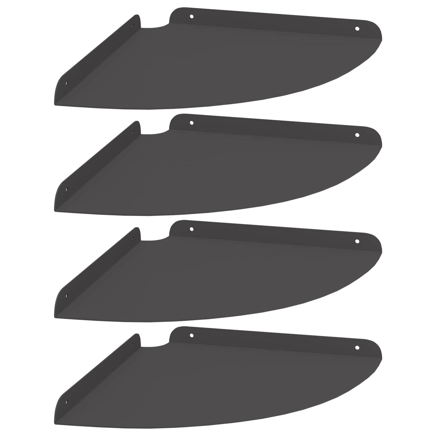 Drijvende plank met plank met opslag 4 pcs Zwart 30 x 30 x 2 cm is nu te koop bij PeponiXL, paradijselijk wonen!
