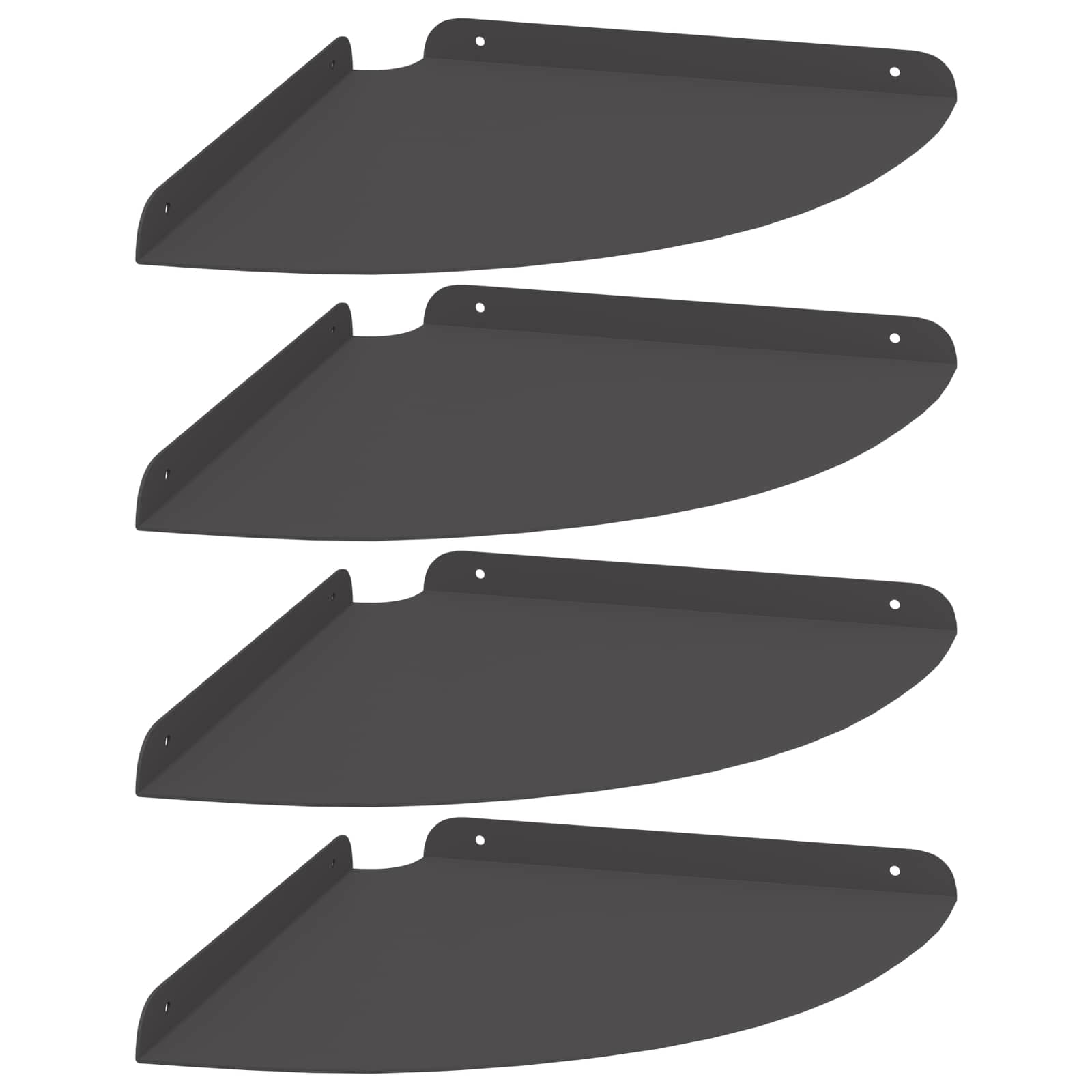 Drijvende plank met plank met opslag 4 pcs Zwart 30 x 30 x 2 cm is nu te koop bij PeponiXL, paradijselijk wonen!