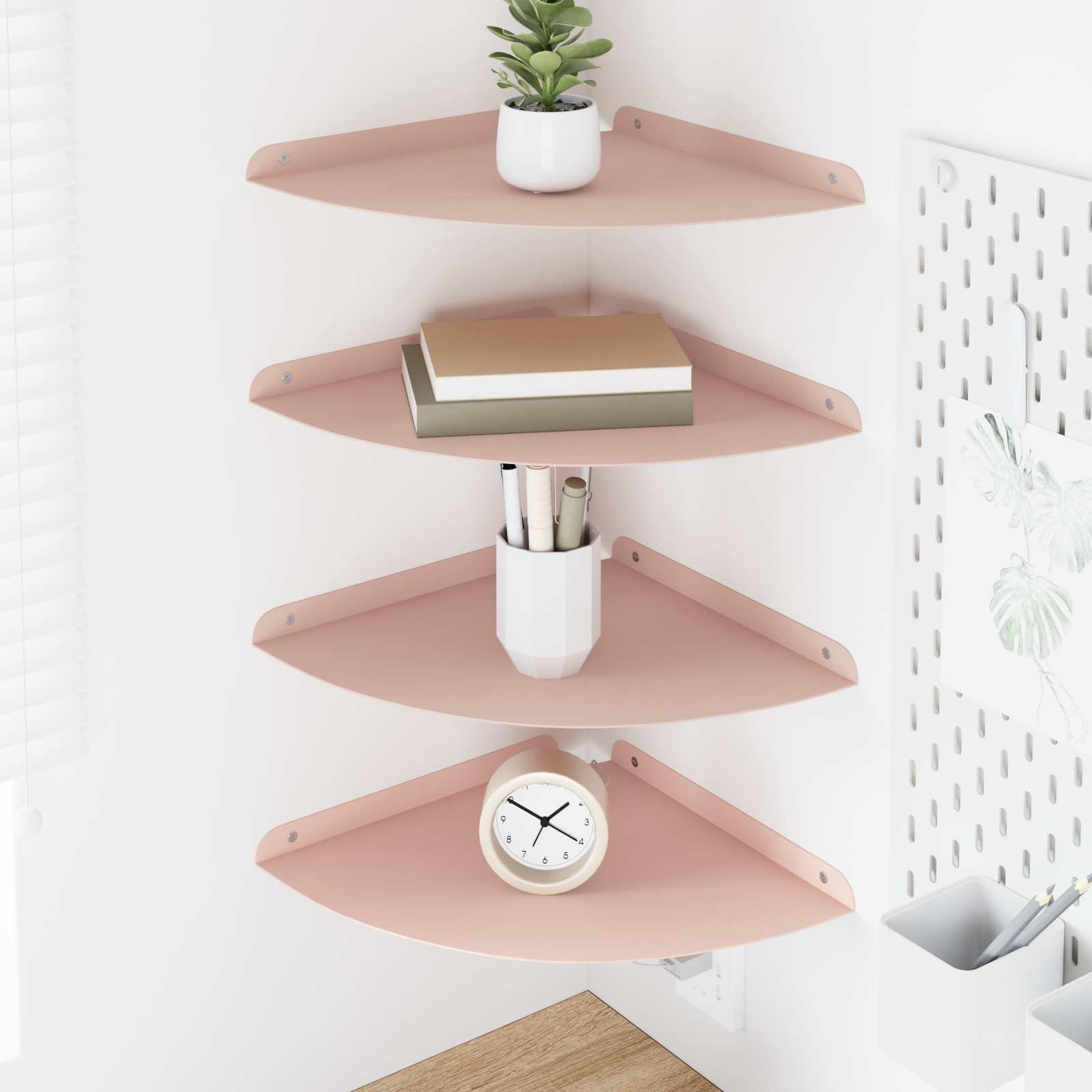 Drijvende plank met plank met opslag 4 pcs Roze 30 x 30 x 2 cm is nu te koop bij PeponiXL, paradijselijk wonen!