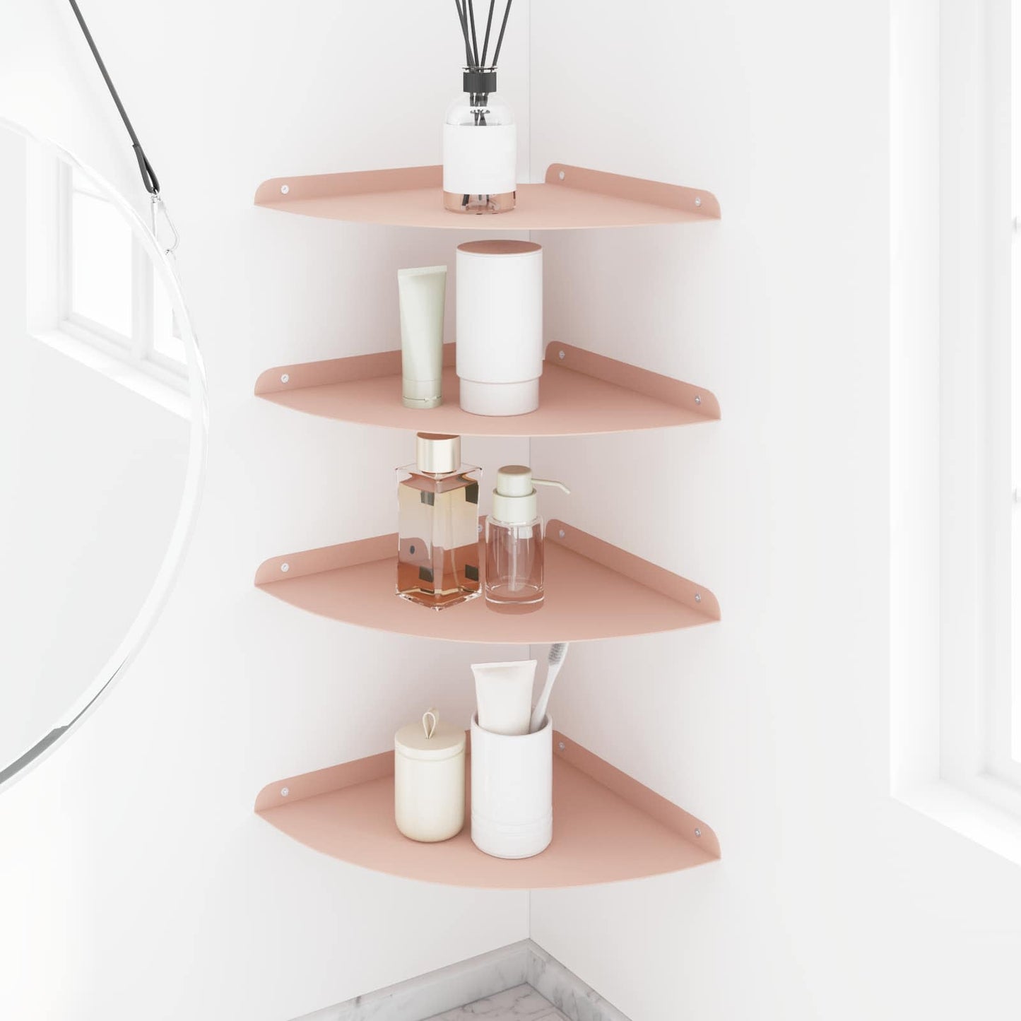 Drijvende plank met plank met opslag 4 pcs Roze 30 x 30 x 2 cm is nu te koop bij PeponiXL, paradijselijk wonen!